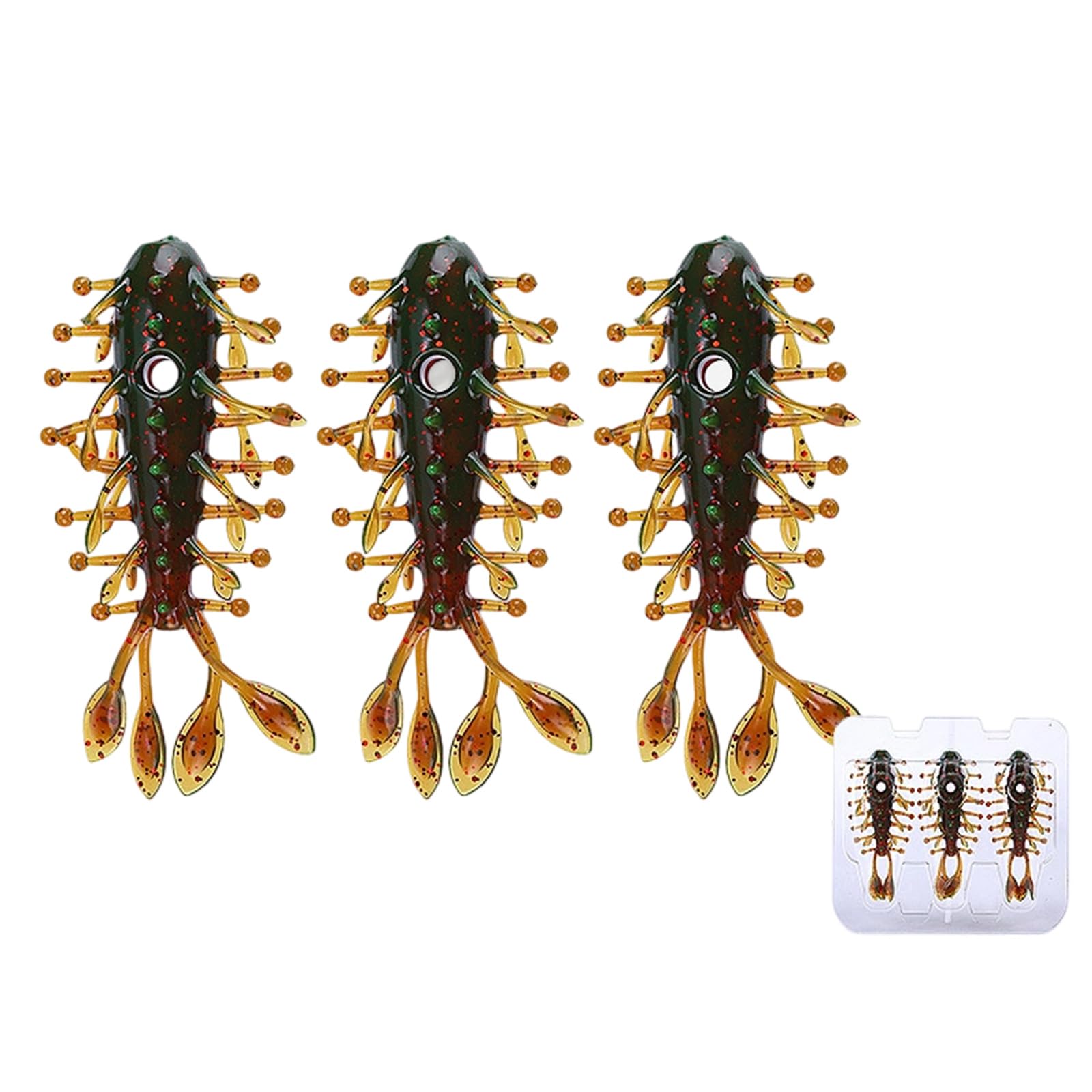 QIAOLIDA 3pack Floating Hollows Artificial Sea Cucumber Lures Durability Multicolor Fishing Lures for Freshwaters Fishing