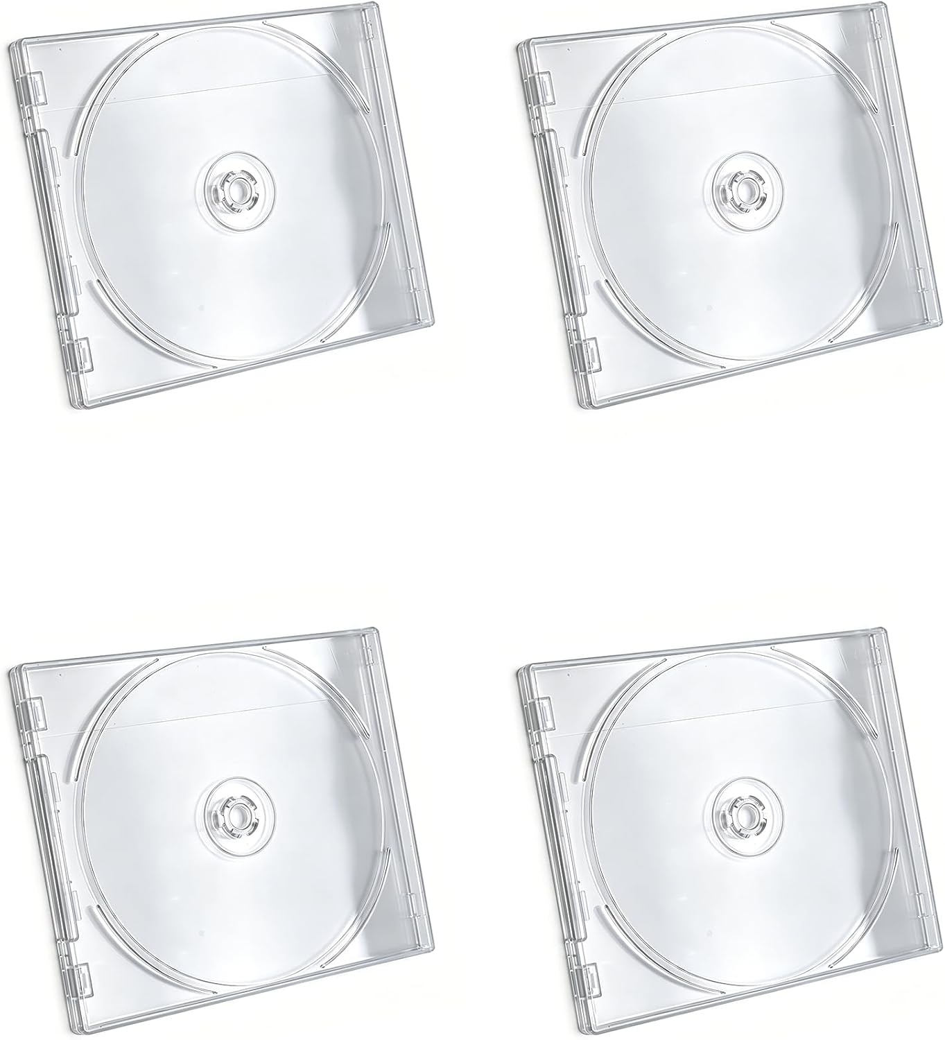 4 PCS CD Jewel Case Transparent Plastic CD DVD Protective Cover for Protection Replacement (9 mm Slim)