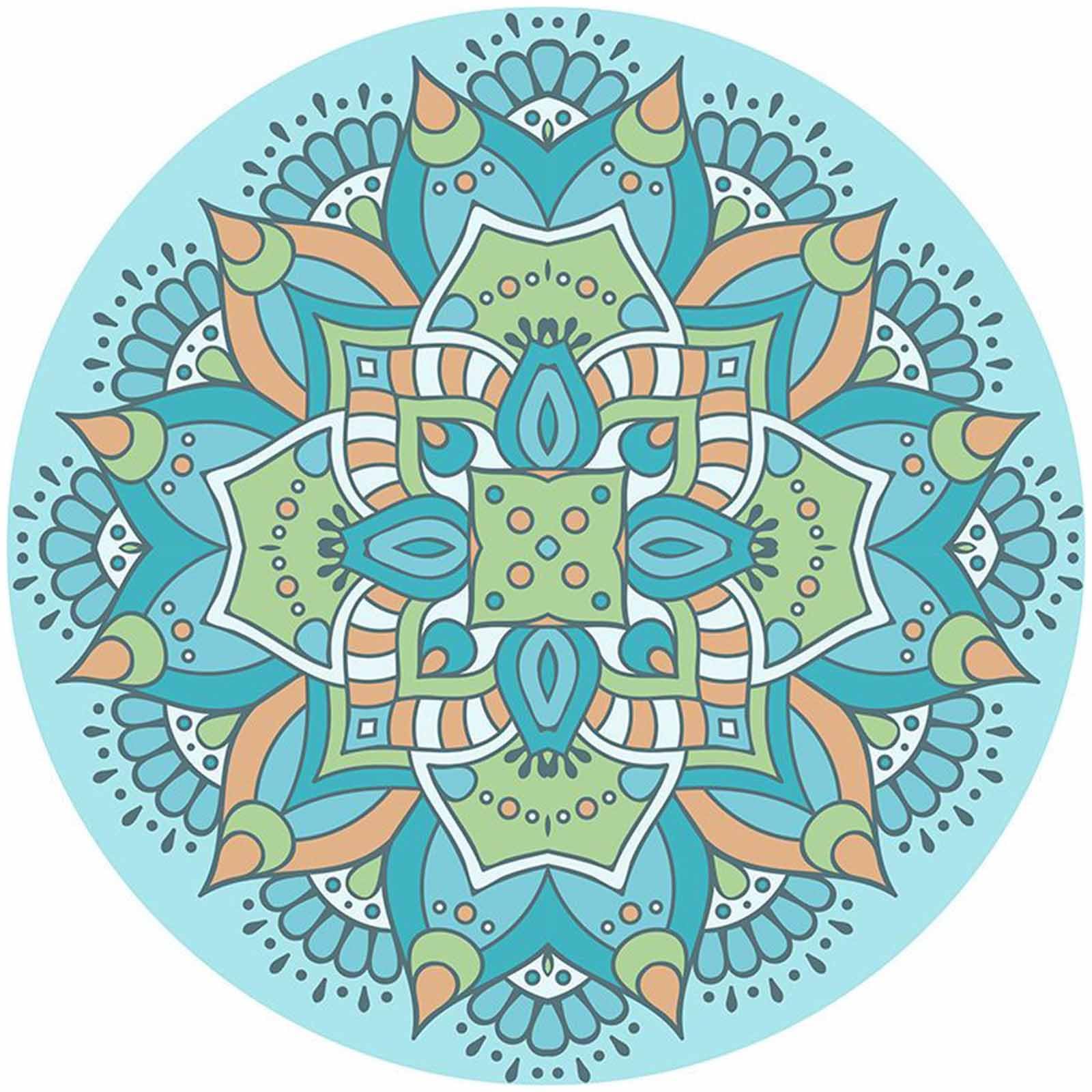 Tapis de Chambre Classique Ronds Bleu Vert Blanc 60cm 80cm 100cm 120cm 140cm 160cm 180cm 200cm Petit Tapis Extra Large pour à Coucher de Salon intérieur