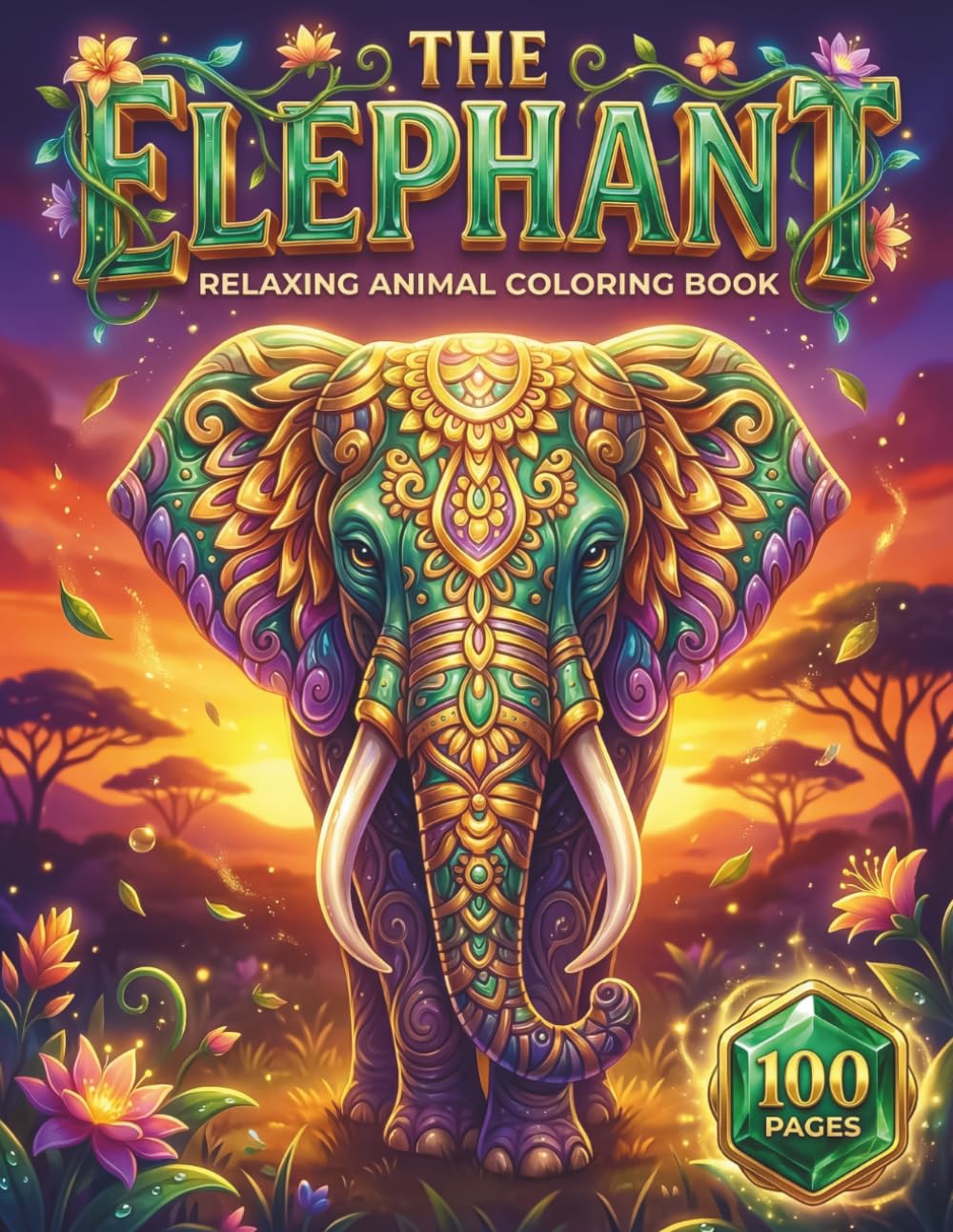 The Elephant: Relaxing Animal Coloring Book for Adults and Kids with 100 Pages featuring Cute Baby Elephants, Intricate Mandalas, and Majestic ... Stress Relief (AuraColorLab Nature Series)