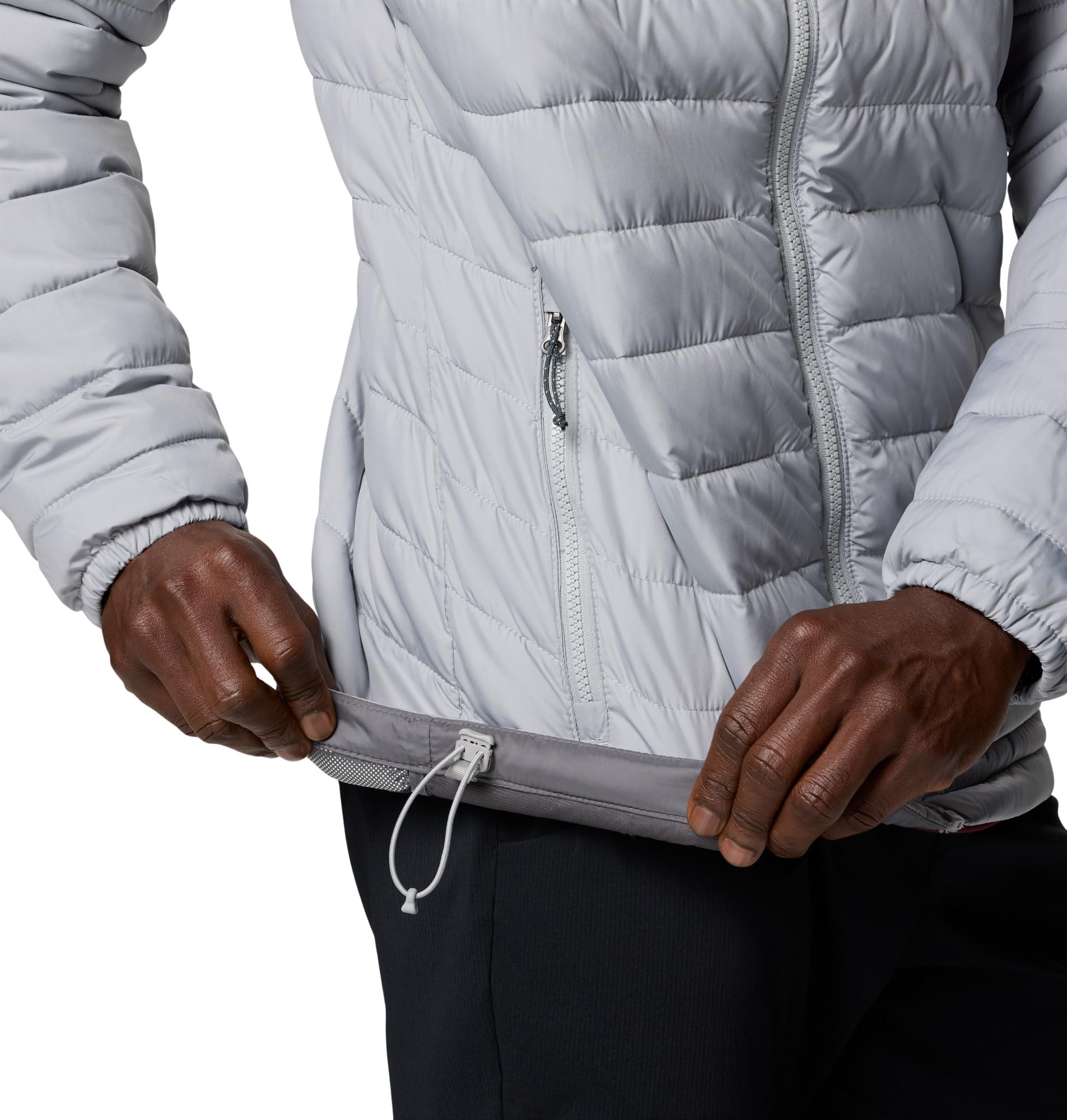 Columbia Mens Powder Lite II Insulated Puffer Jacket, Columbia Grey, Small view 4