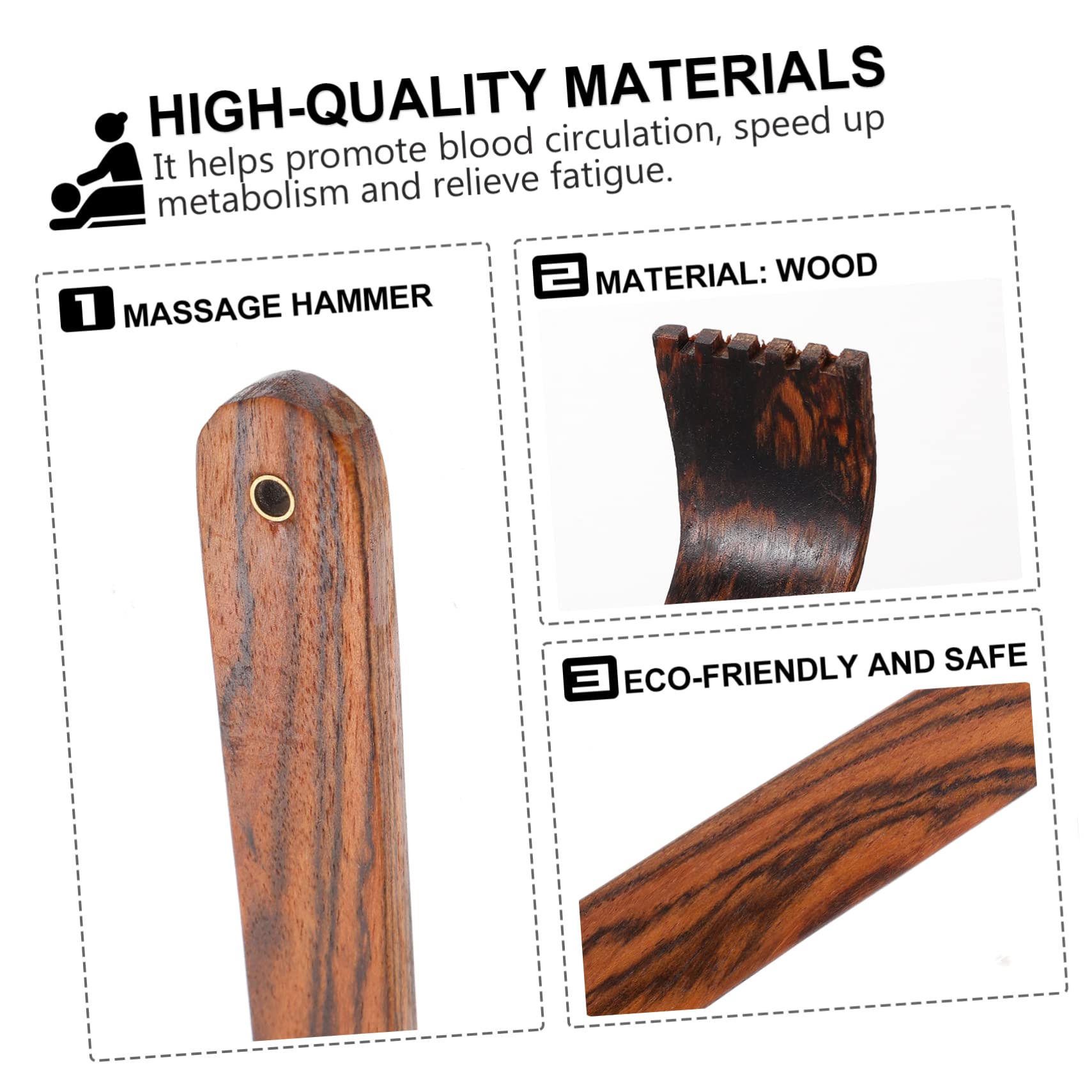Ipetboom 5piezas Rascador De Espalda De Madera Con Mango Herramienta De Masaje Práctica y Ligera Para Aliviar Picazón Para Edades