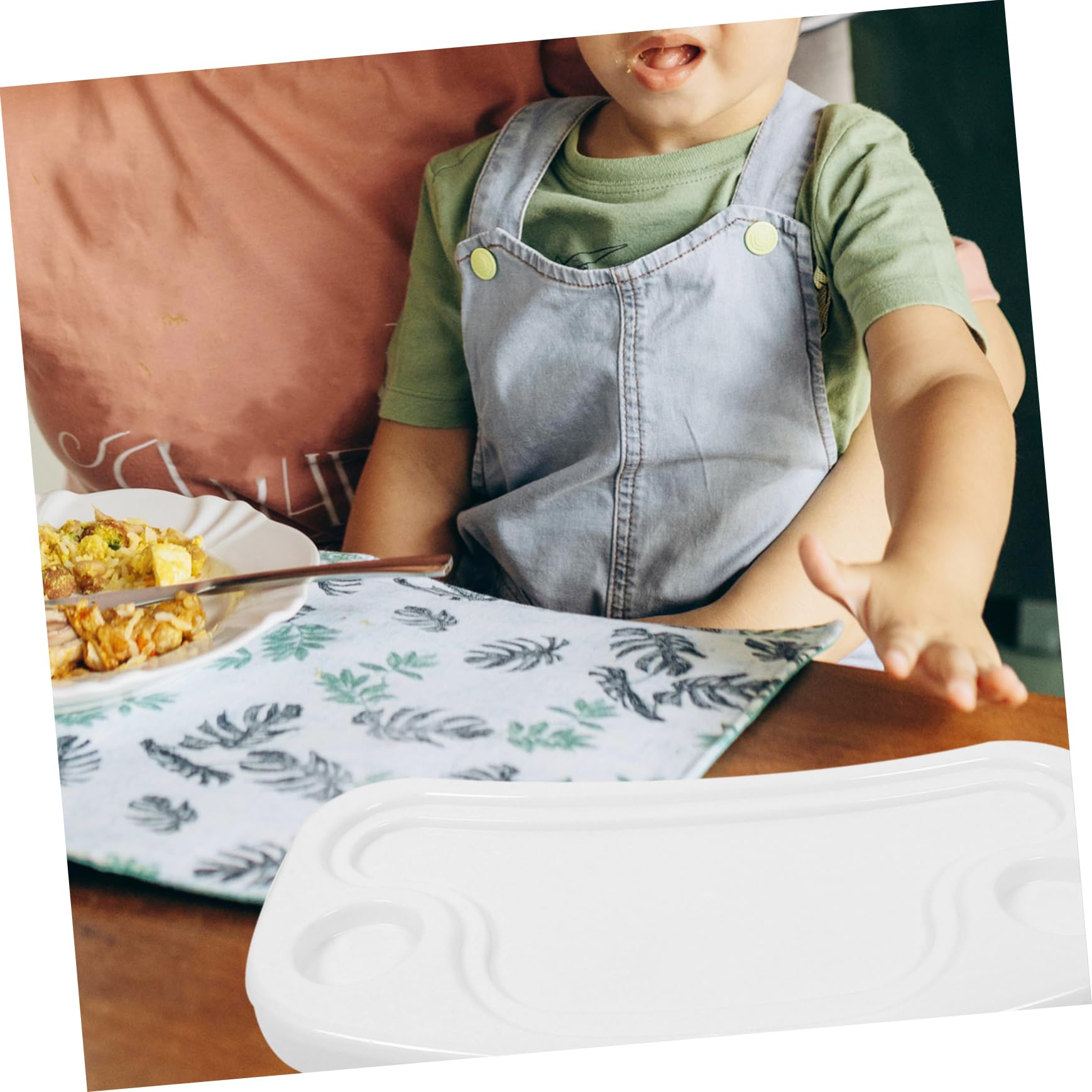 Toddmomy Vassoio per Seggiolone Facile da in Bianco Design Semplice e Delicato in Bianco Facile da Adatto a Ragazza e Ragazza per Pasti e Cena