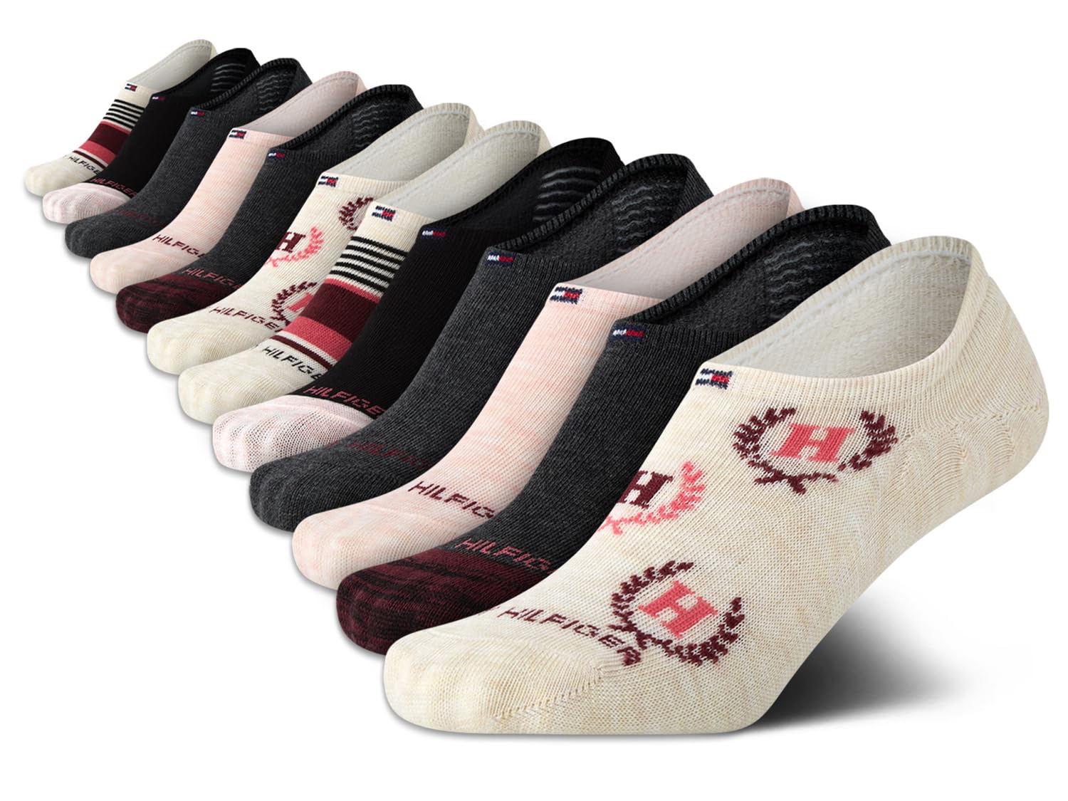 Tommy Hilfiger Women's Show Liners - 12 Pack Breathable No Show Sport Liners - Thin Low Cut Socks for Women (Shoe Size: 4-10)