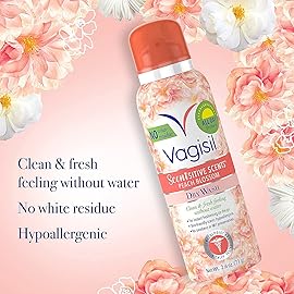 Vagisil Scentsitive Scents Feminine Dry Wash Deodorant Spray for Women, Gynecologist Tested, Paraben Free, Peach Blossom, 2.6 Ounce (Pack of 4)