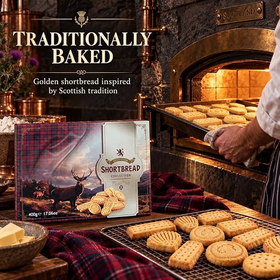 The Luxury Scottish Shortbread Collection 400g by Crafted Gift Co. - Premium Selection - Traditional Christmas Biscuit Gift - Product of Scotland
