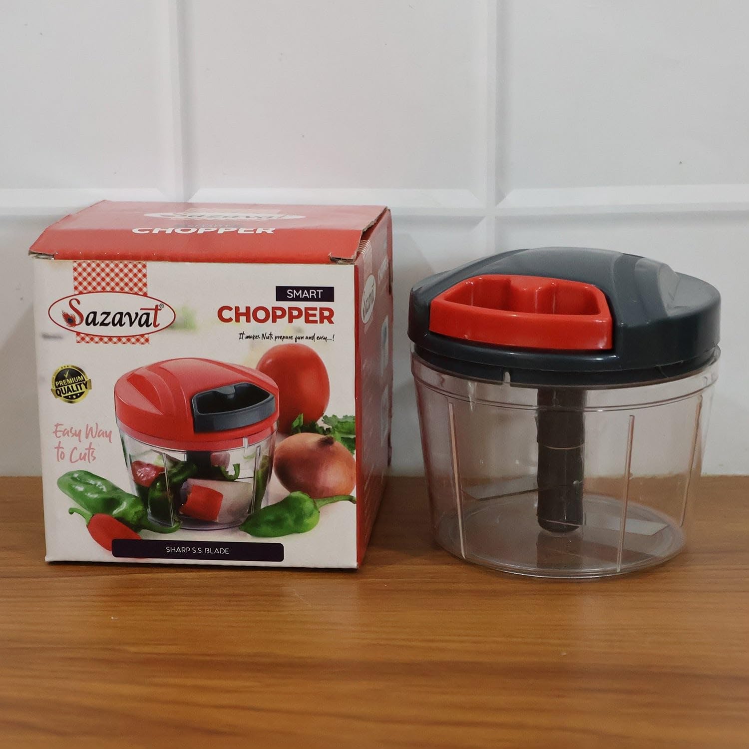 Kalka Traders ChopLab Lite Manual Vegetable Chopper for Kitchen, Mini Chopper with Stainless Steel Blades-image-13