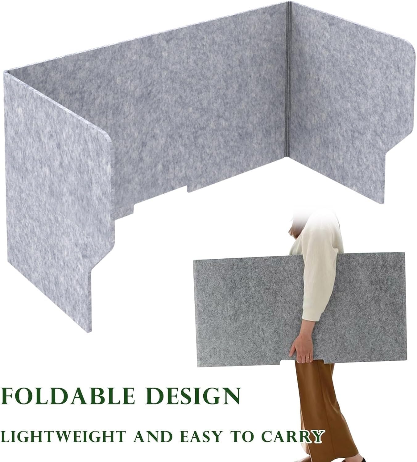 Acoustic Desk Divider, 60~120cm Stand Up Freestanding Felt Privacy Panel, Sound Proof Dividers, U-Shaped Desktop Separator, For Classroom Home Office Schools Workstations(Light brown,120cm)