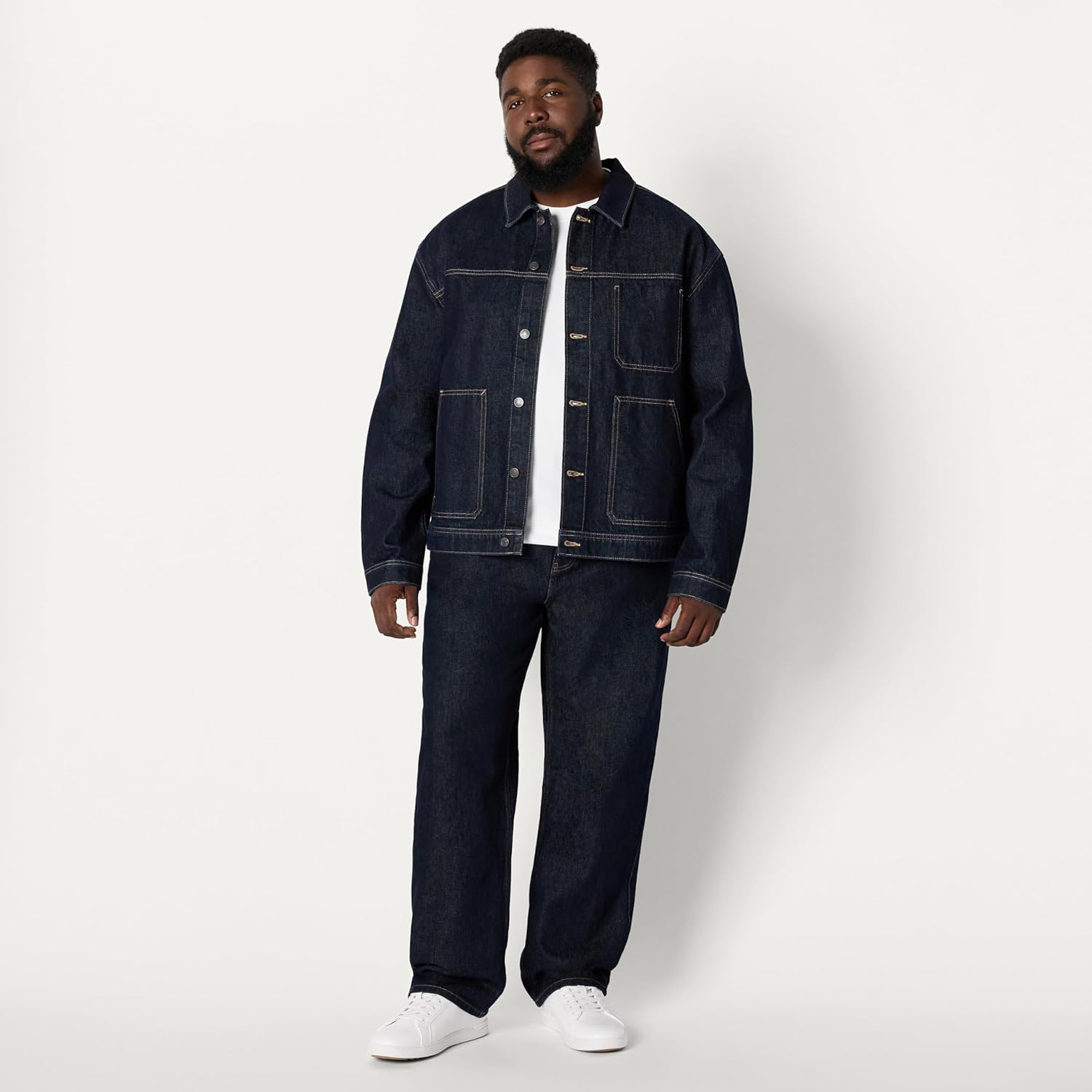 Amazon Essentials Men's Rigid Denim Relaxed-Fit Utility Jacket - Image 8