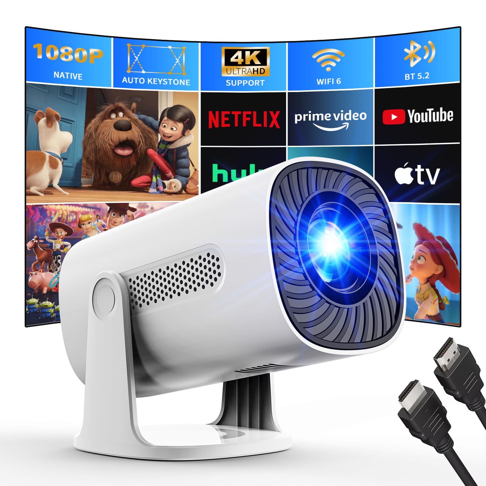 Amazon.com: [Built-in Apps & Smart OS] Smart Projector with