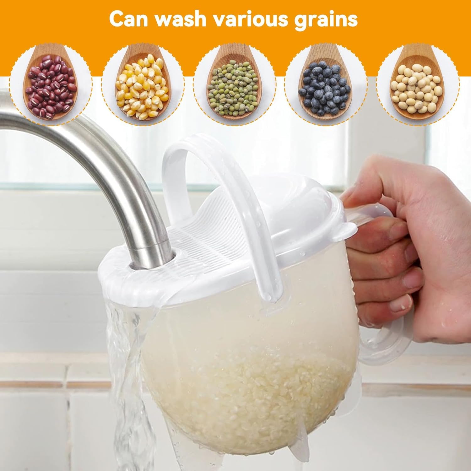 Bol à Riz 4 En 1 En Acier Inoxydable Avec égouttoirs Latéraux - Passoire Polyvalente Pour Légumes, Fruits, Quinoa, Pâtes