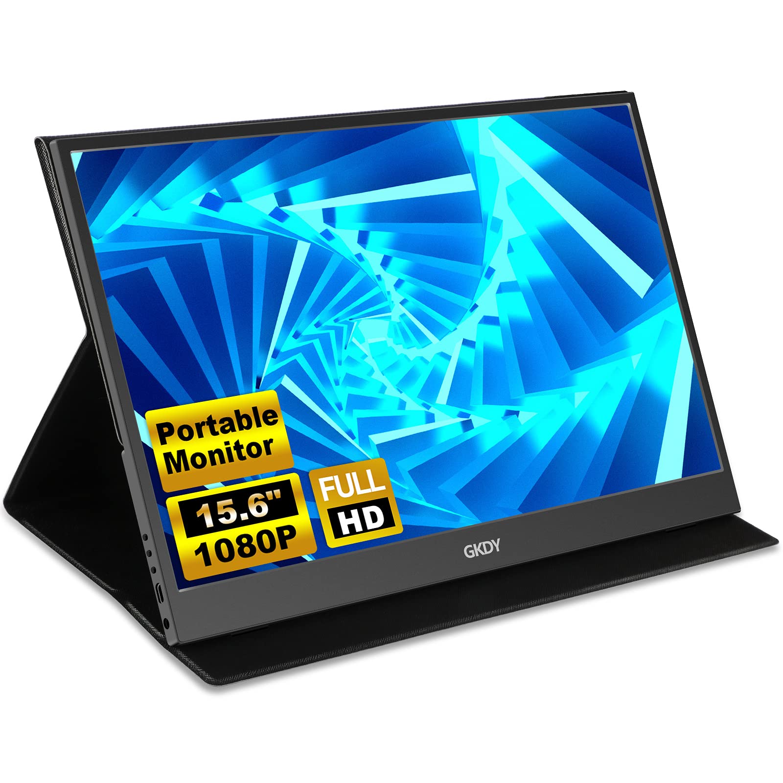 FOOWIN Portable Monitor 15.6" FHD Computer Display 1080P 178° IPS Portable Dual USB C Second External Monitor Gaming Screen with HDMI Type-C for Laptop Desktop MacBook Phone Tablet PS5/4 Xbox Switch…