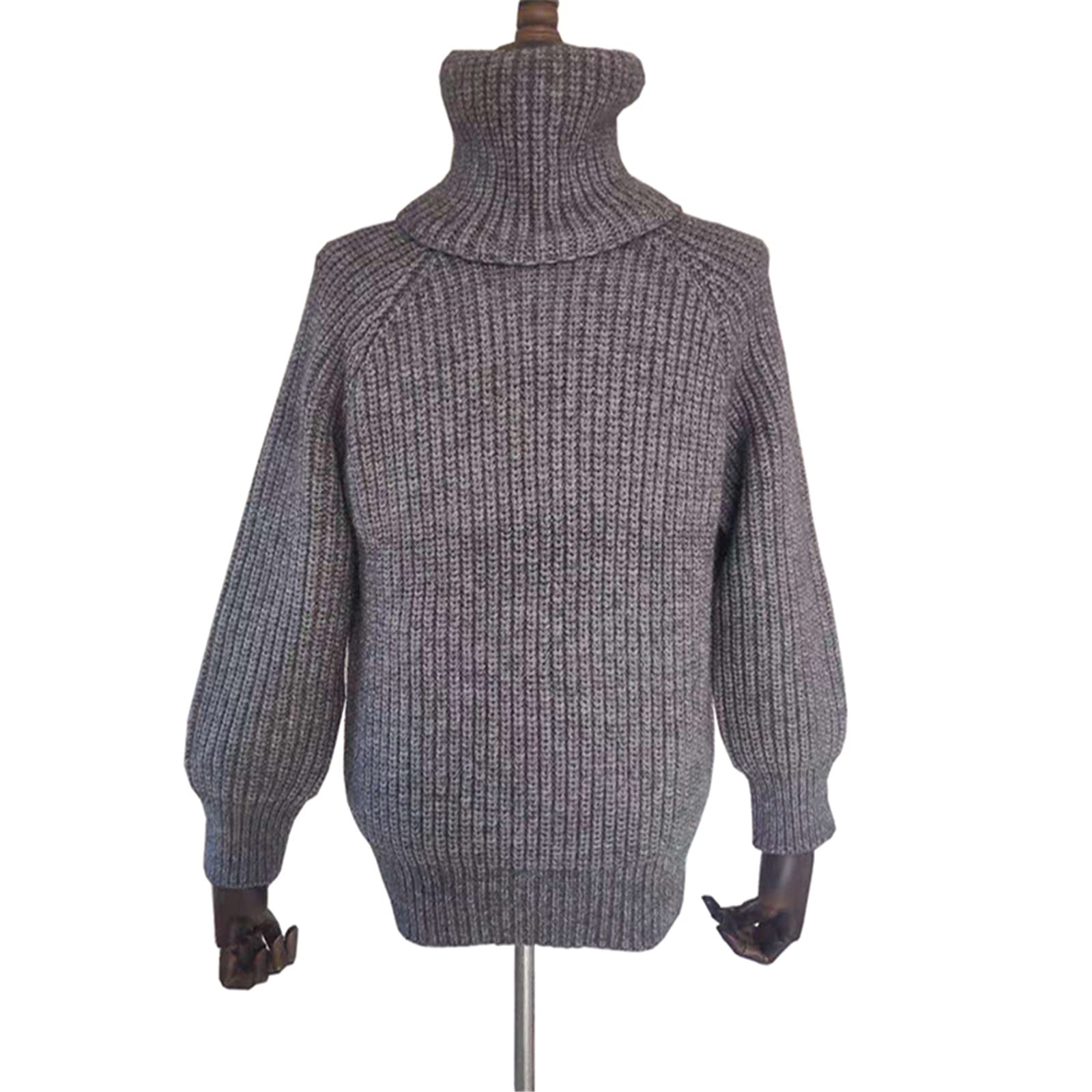 Vogrtcc Suéter grueso del suéter del invierno del cuello alto de los hombres, rosso, XXXL