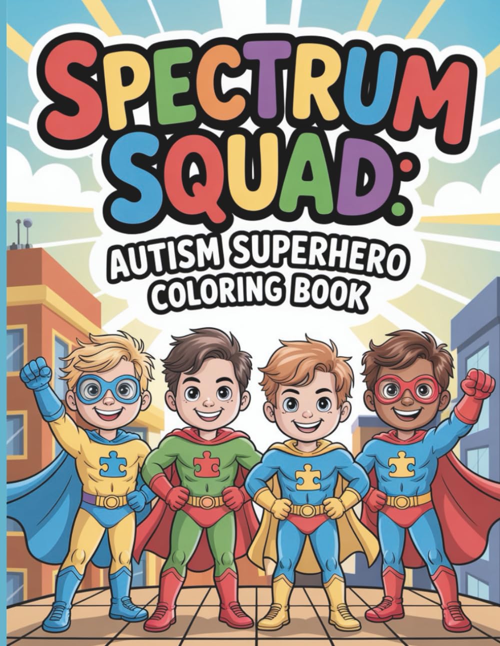 Spectrum Squad Autism Superhero Coloring Book For Kids: A Fun And Empowering Coloring Adventure For Neurodiverse Heroes