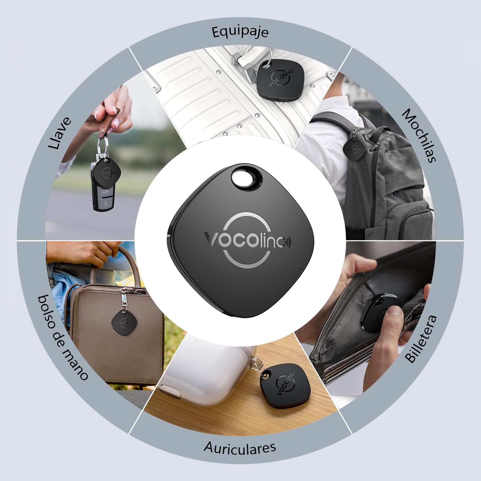 VOCOlinc Smart Tag para Android & iOS, Dual Sistema Buscador de Objetos Compatible con Google Localizador o Apple Buscar App, Localizador de Artículos para Llaves/Equipaje/Maleta, Batería Reemplazable — view 9