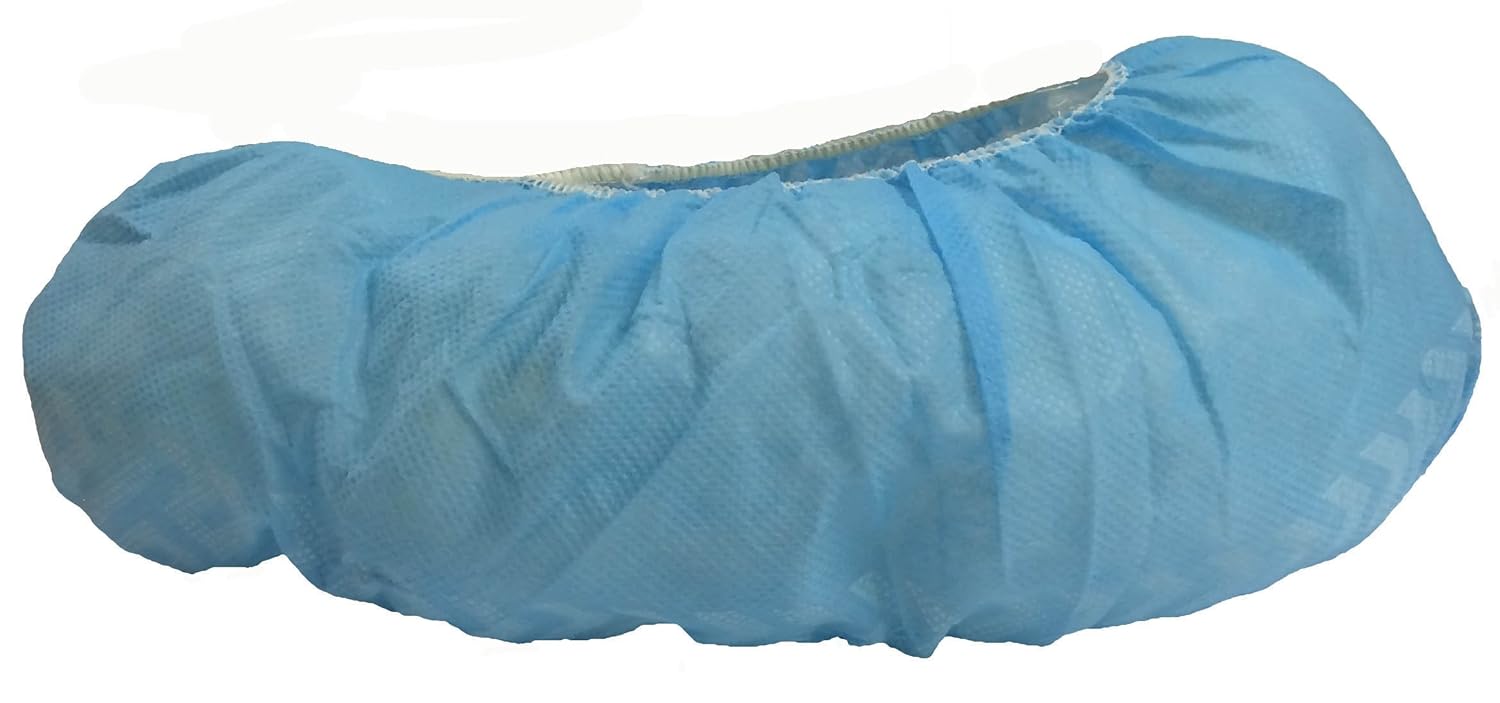 Galeton 9915CS Safe N' Clean Disposable Shoe Covers, Non-Skid Bottoms, Case of 300, Men's Sizes up to 11.5, Blue