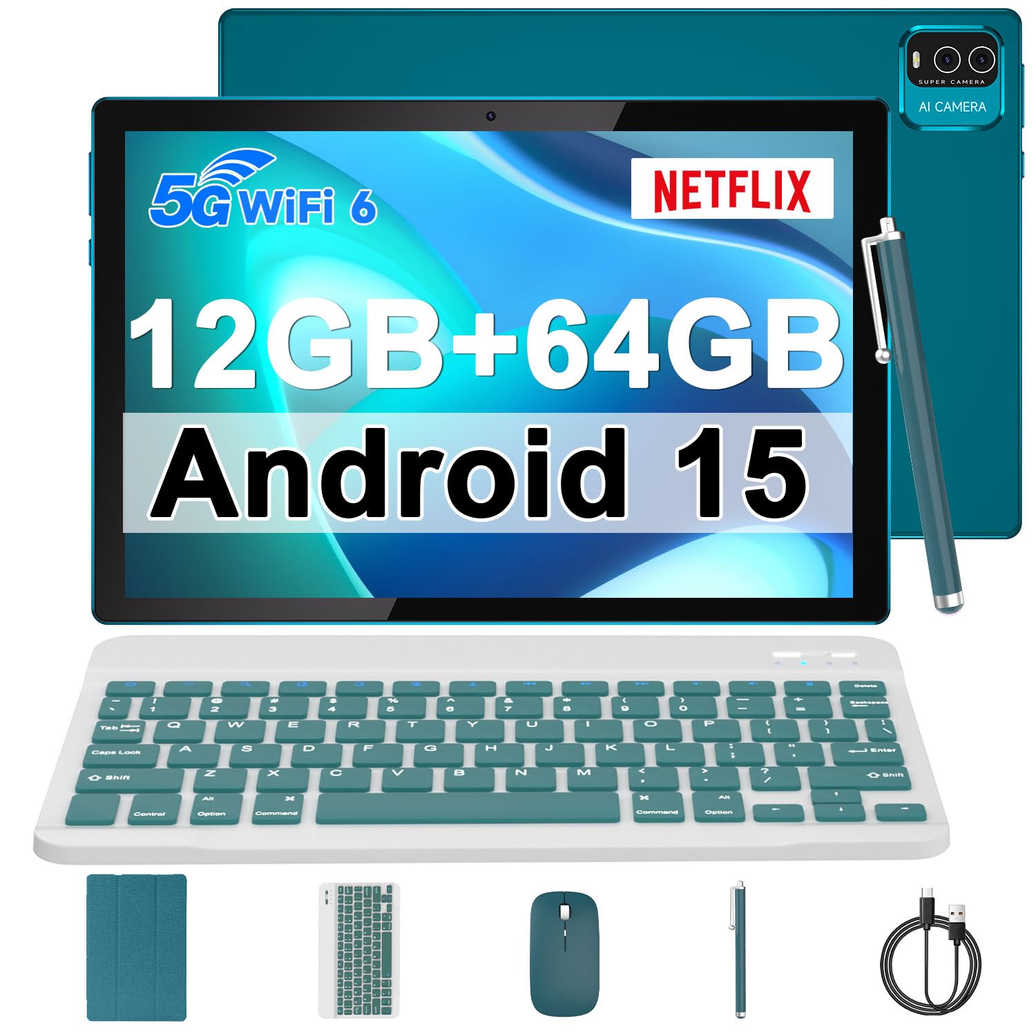 Amazon.com : IWEGGO Android 15 Tablet, 10 inch 12GB RAM+64GB ROM