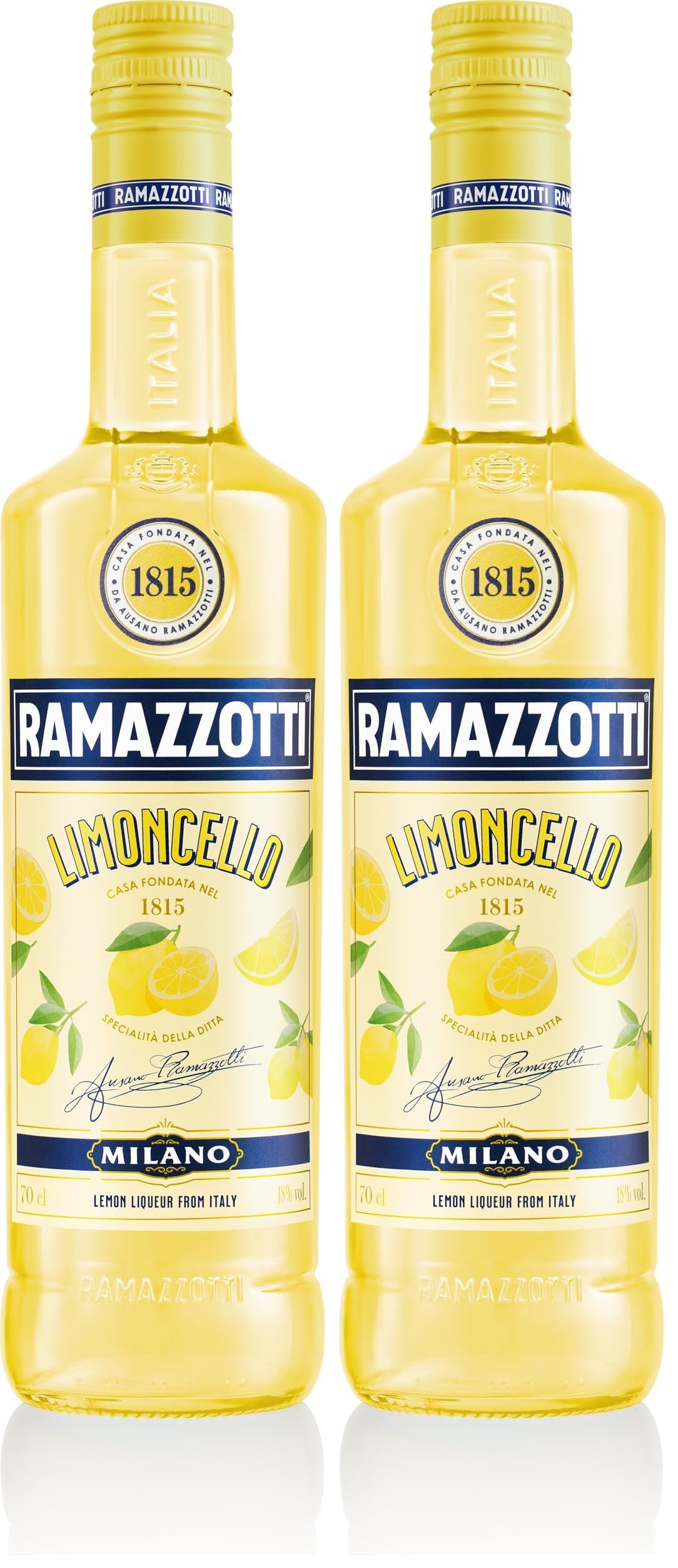 RAMAZZOTTI Limoncello Digestif, Liqueur - 18%, 70cl (Lot de 2)