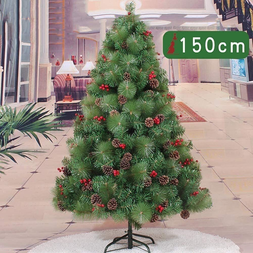 Sztuczne Choinki Udekoruj Sztuczna choinka Pełna świerk z ananasem Choinka Metalowy Stojak Na Choinkę Sezonową Choinkę (Color : Green, Size : 6.8
