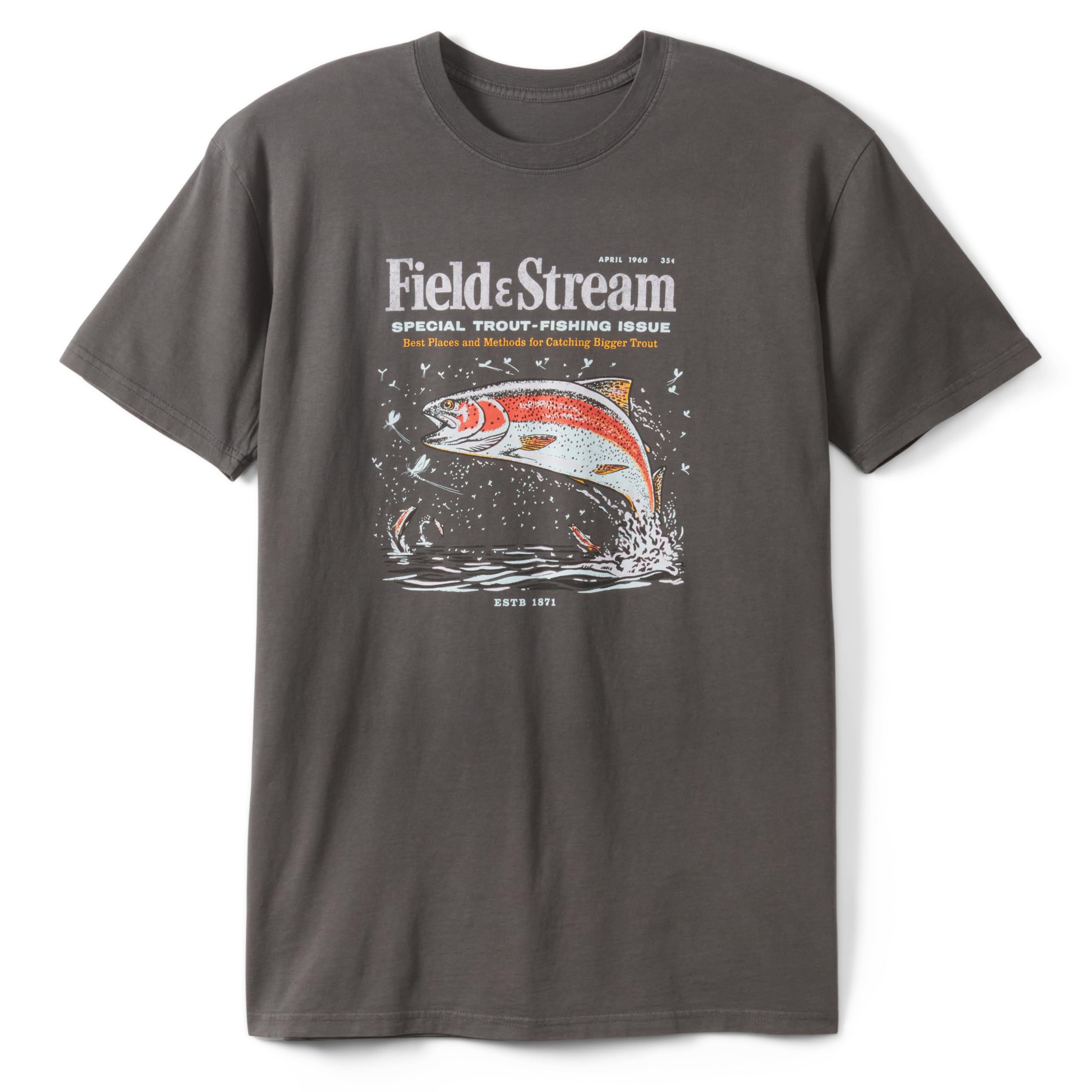 Field & Stream Men's Midweight Short Sleeve Graphic Tee Shirt, Black, Large