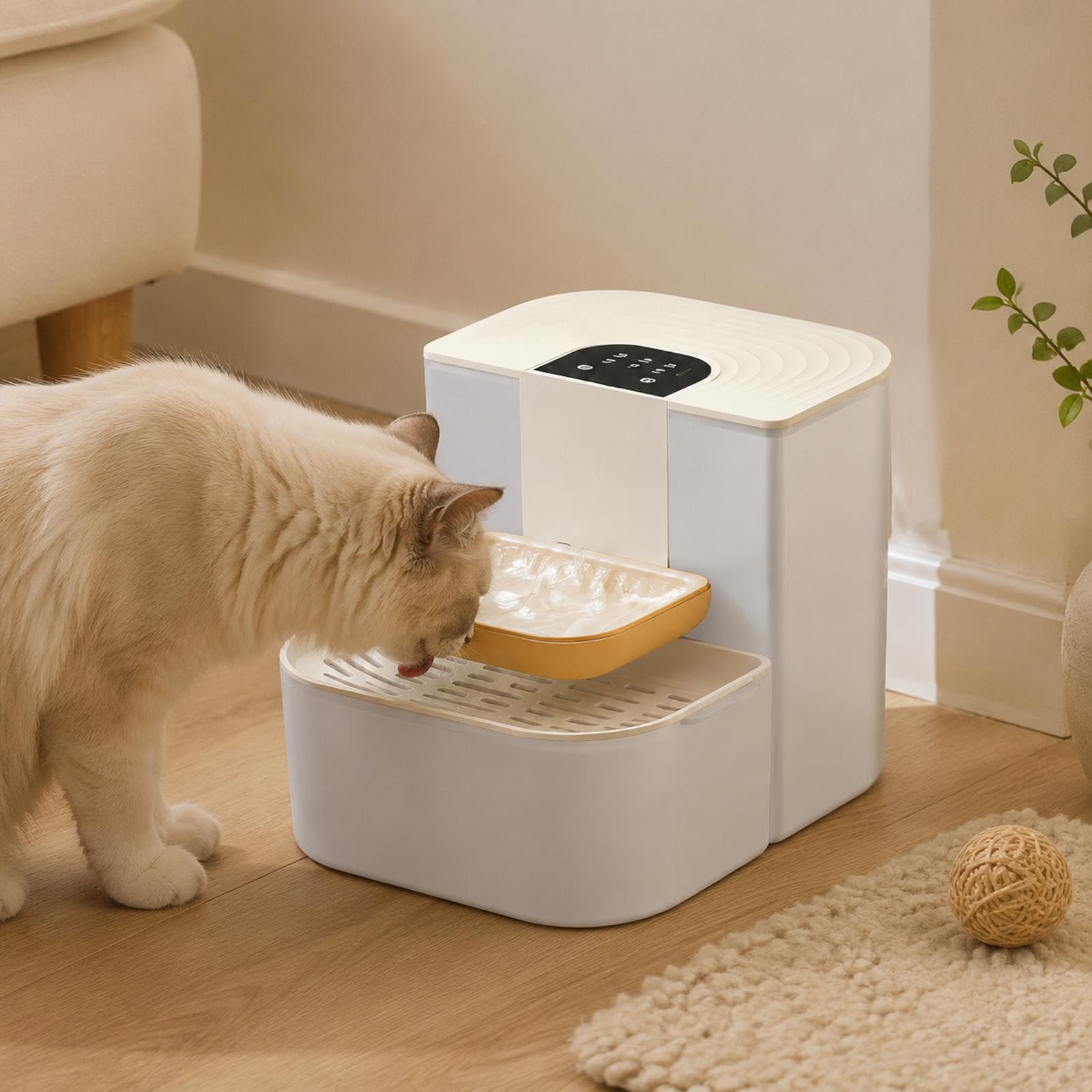 Dispensador automático de agua para perros y gatos, color blanco leche