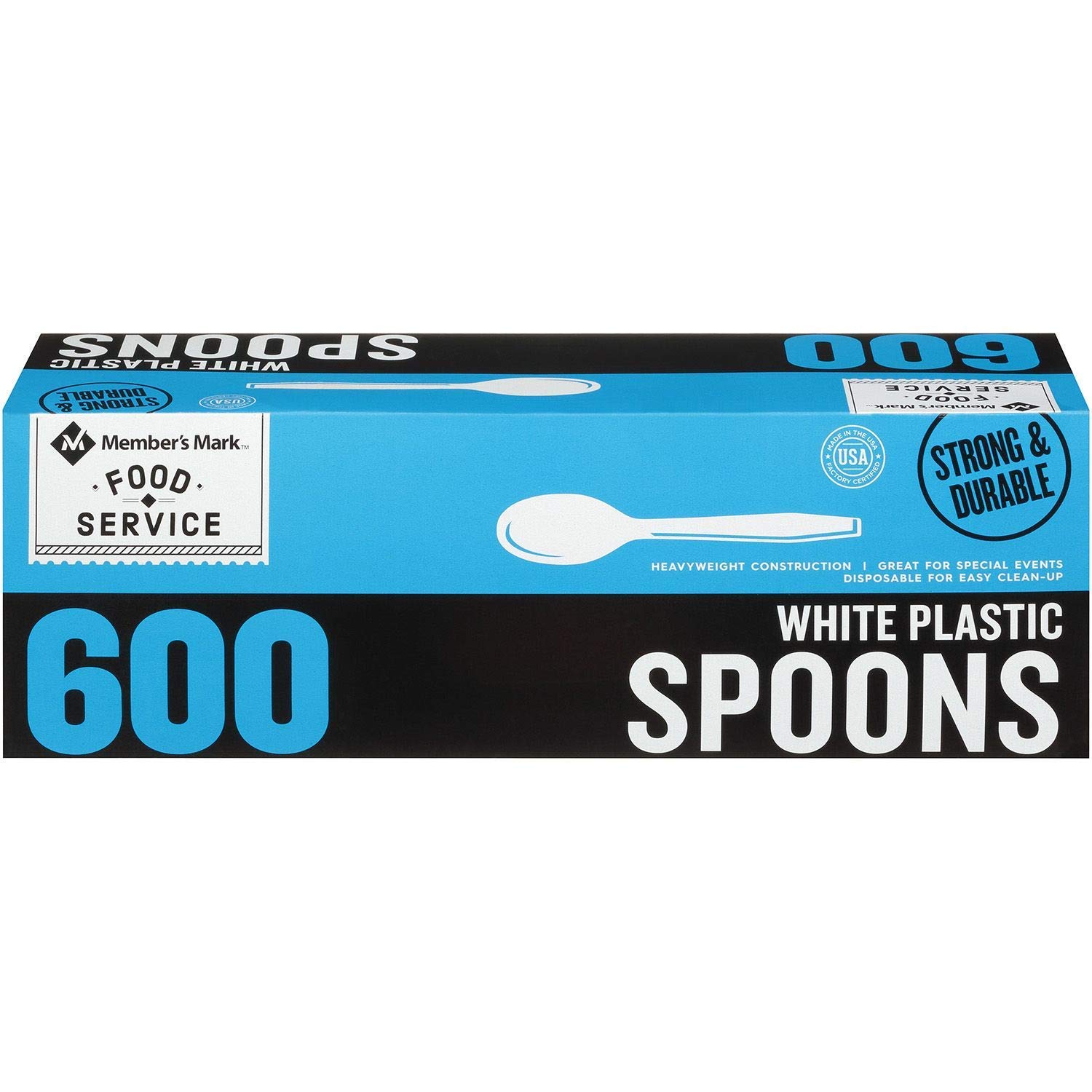 Heavy-Duty White Plastic Disposable Spoons Great for Home, Office and picnics Concord Import White Plastic Cutlery