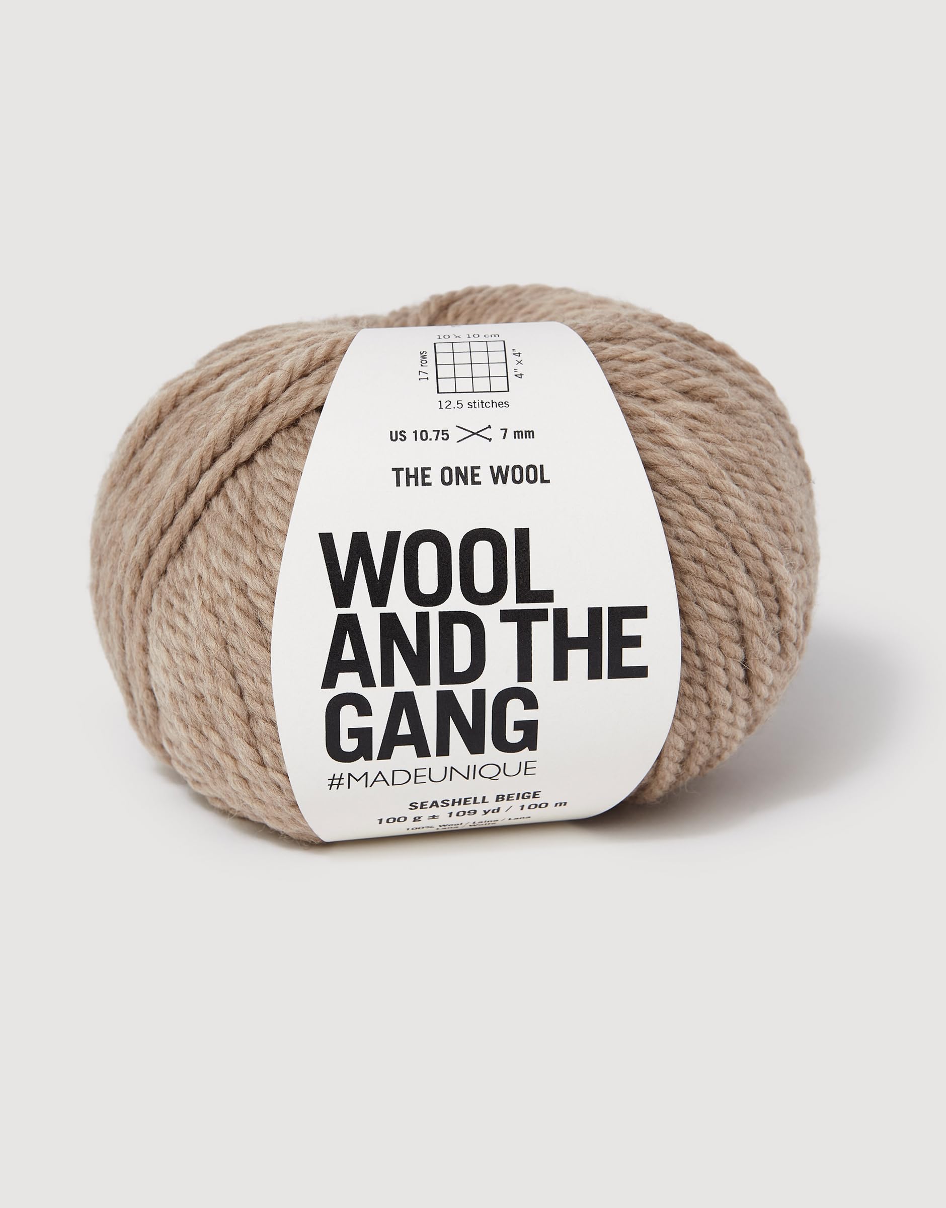 Wool and the Gang The One Wool, Seashell Beige, 100g, Chunky