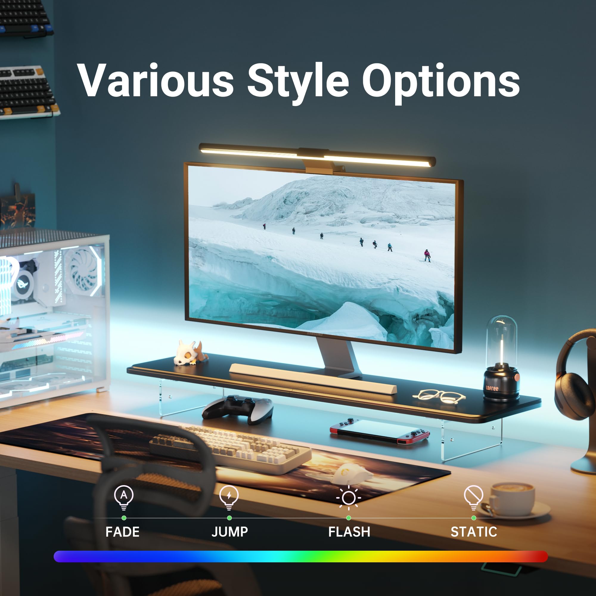 Amazon.co.jp: AFOOYO モニタースタンドライザー 31.5インチ LEDライト 