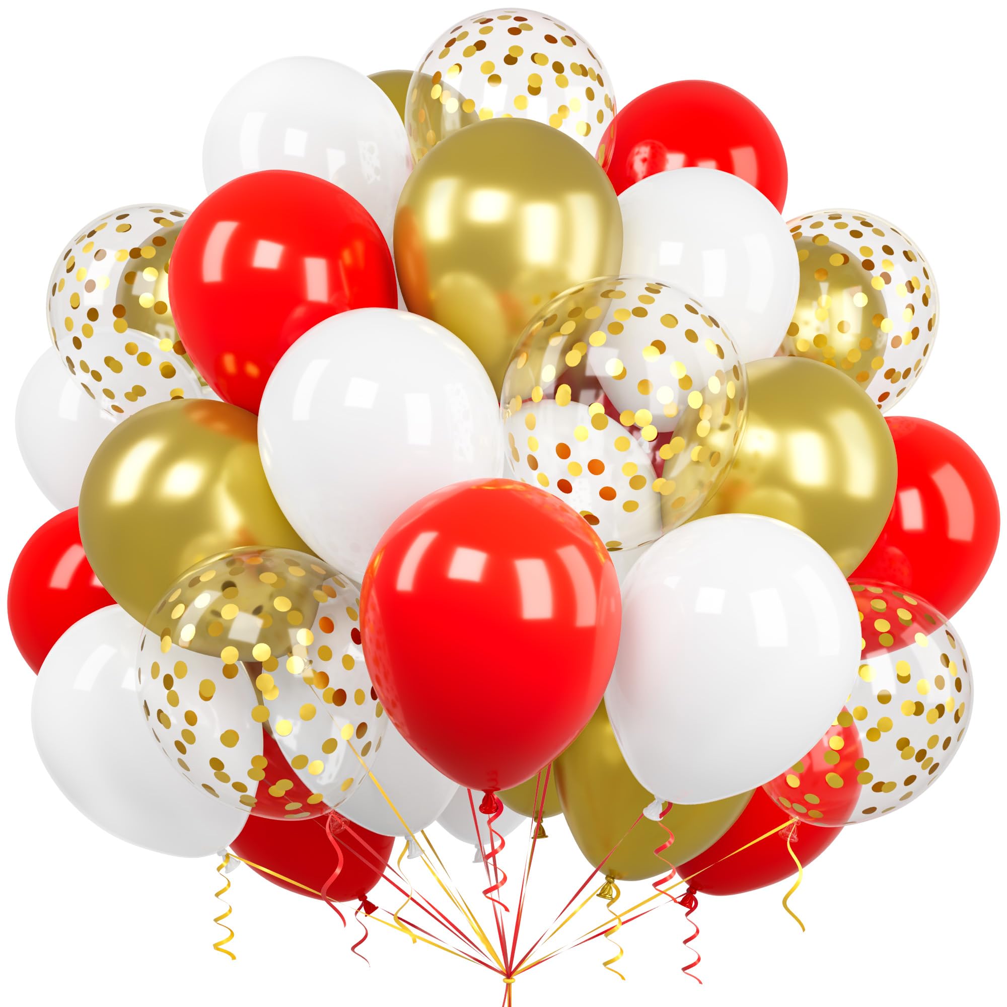 Ousuga Ballonnenset Goud, Zilver & Wit – 30 Stuks, 30 Cm, Matte Parel & Metallic, Met Confetti, Voor Verjaardag, Bruiloft Of Babyshower 4 miniatura