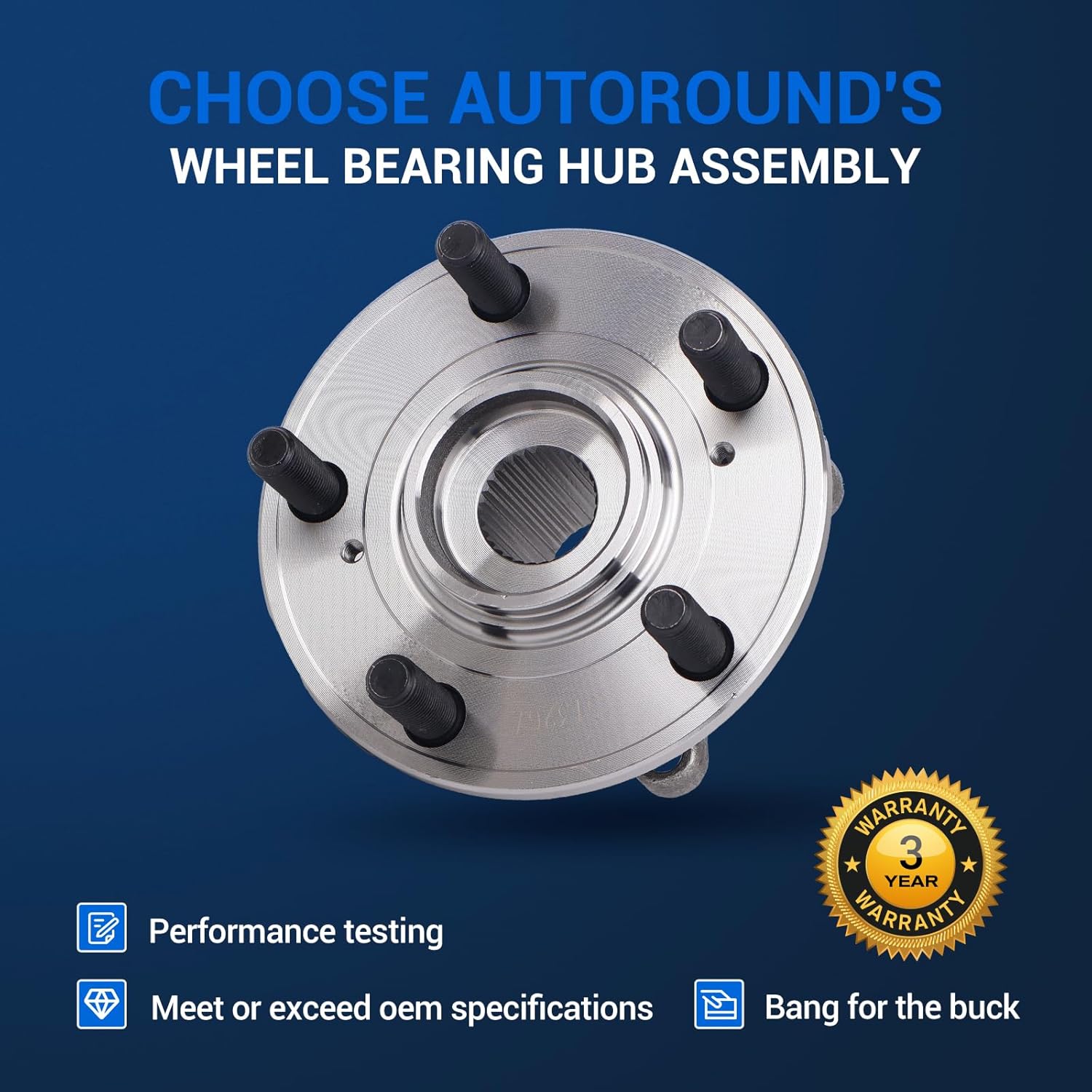 Autoround 513267 Front Wheel Bearing Hub Assembly Fit for Acura MDX 2007-2013 / ZDX 2010-2013, Honda Pilot 2009-2015