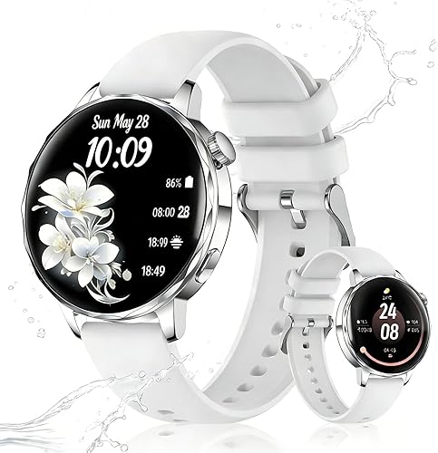 Miniatura 10 de Reloj inteligente para mujer, pantalla táctil HD de 1.27 pulgadas, llamadas Bluetooth, seguimiento de frecuencia cardíaca y sueño, más de 100 modos