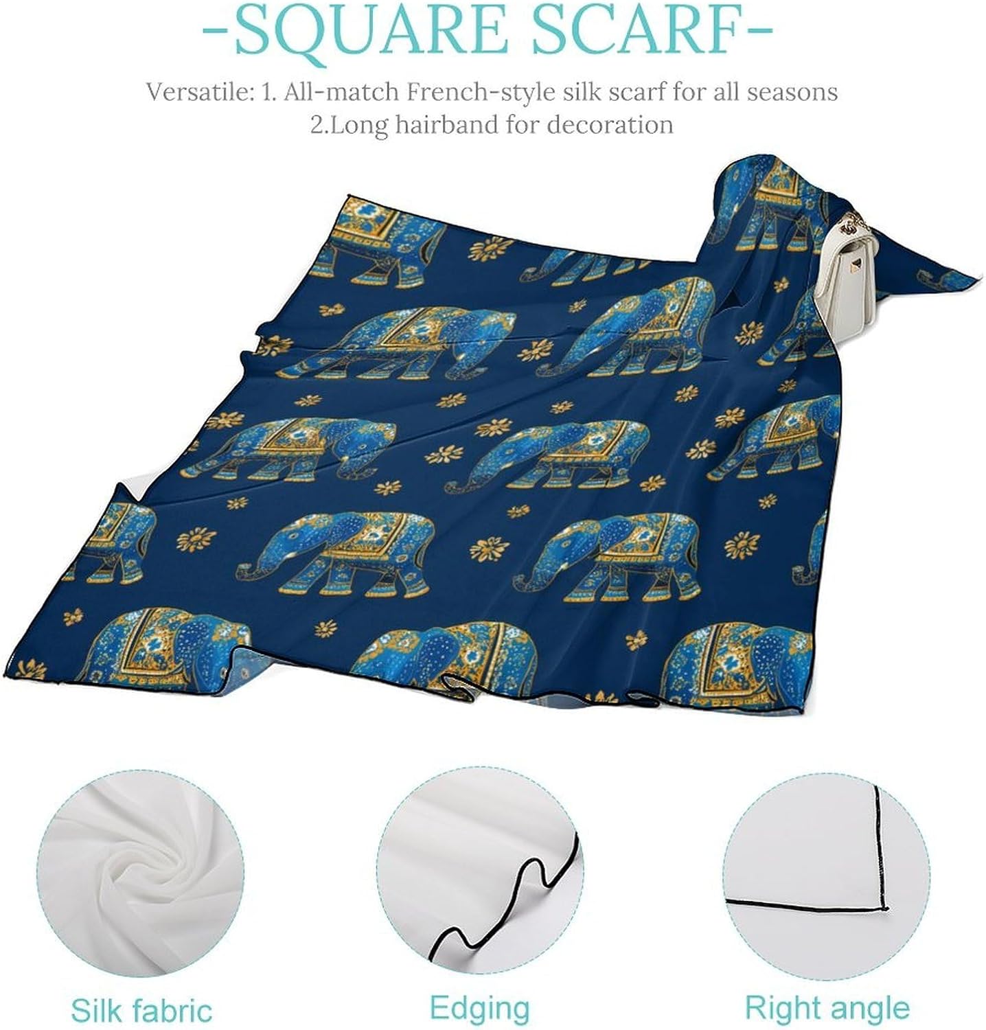 Elephant Indian Funny Bandana Multi-purpose Head Scarf