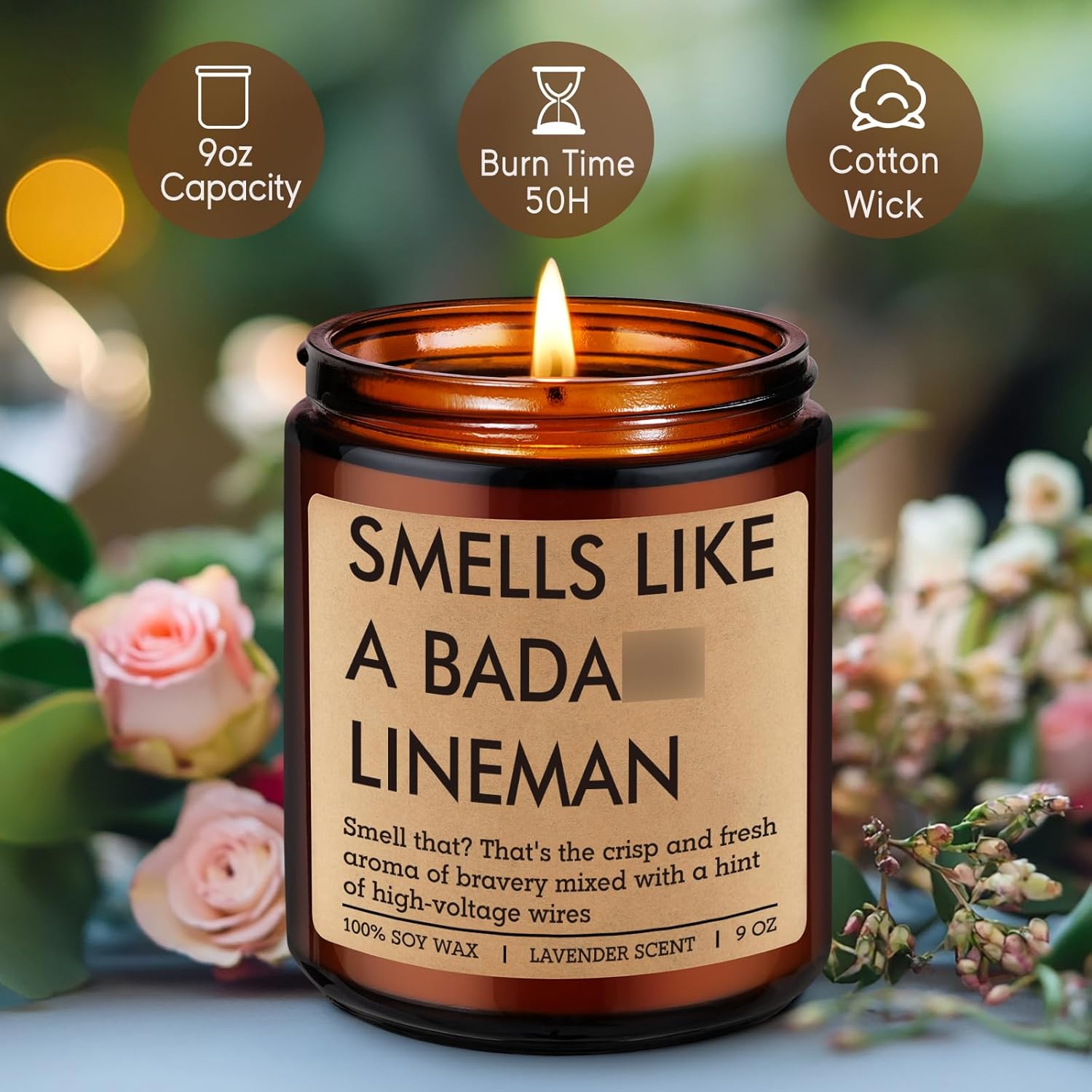 Fairy's Gift Candle Gifts for Lineman Workers Men, Electrical Lineman Gifts for Men Boyfriend Husband Dad, Cool Linemen Stuff Accessories, Funny Valentines Bday Appreciation Presents for Lineworker - Image 3