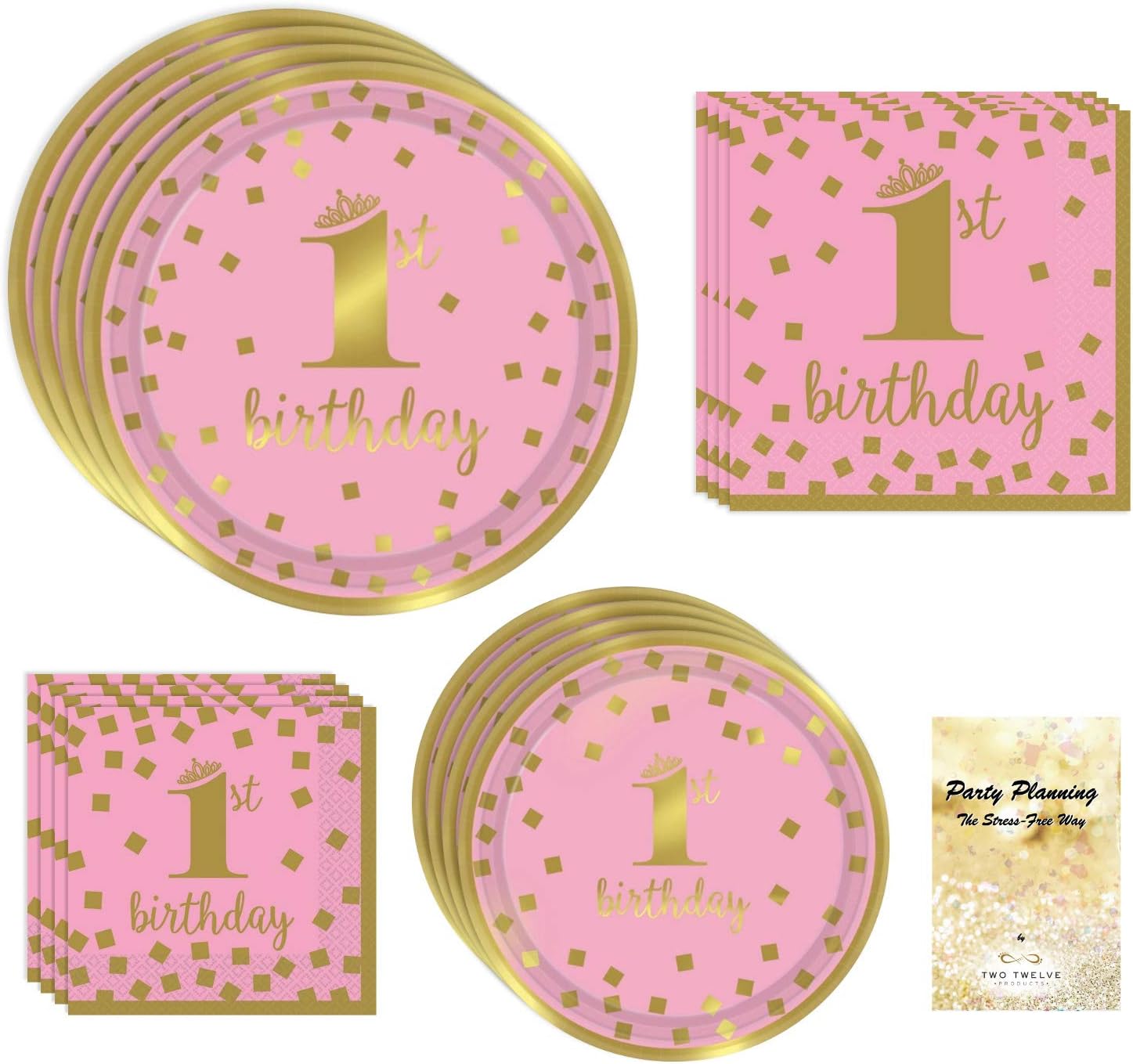 1st Birthday Girl PBundle of 4 Items: Dinner Plates, Dessert Plates, Lunch Napkins and Beverage Napkins1st Birthday Girl Party Supplies, Pink and Gold Design, Bundle of 4 Items: Dinner Plates, Dessert Plates, Lunch Napkins and Beverage Napkins1st Birthday Girl Party Supplies, Pink and Gold Design, Bundle of 4 Items: Dinner Plates, Dessert Plates, Lunch Napkins and Beverage Napkins Supplies, Pink and Gold Design, Bundle of 4 Items: Dinner Plates, Dessert Plates, Lunch Napkins and Beverage Napkins