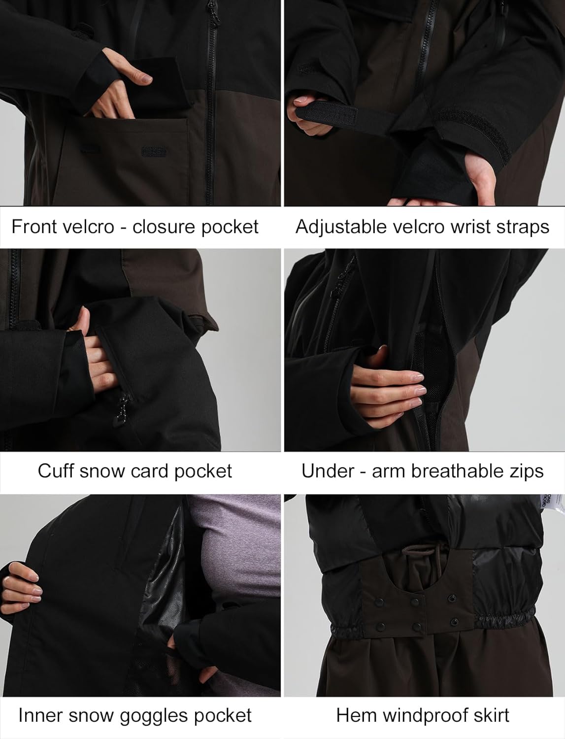 GSOU SNOW Men's Snowboarding Jacket Loose Ski Snow Coat Waterproof Insulated Unisex Winter Jacket - Image 5