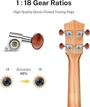 Donner Soprano Ukulele Beginner Kit - 21 Inch Mahogany Wood Adult Starter Set with Free Online Lessons and Nylon Strings
