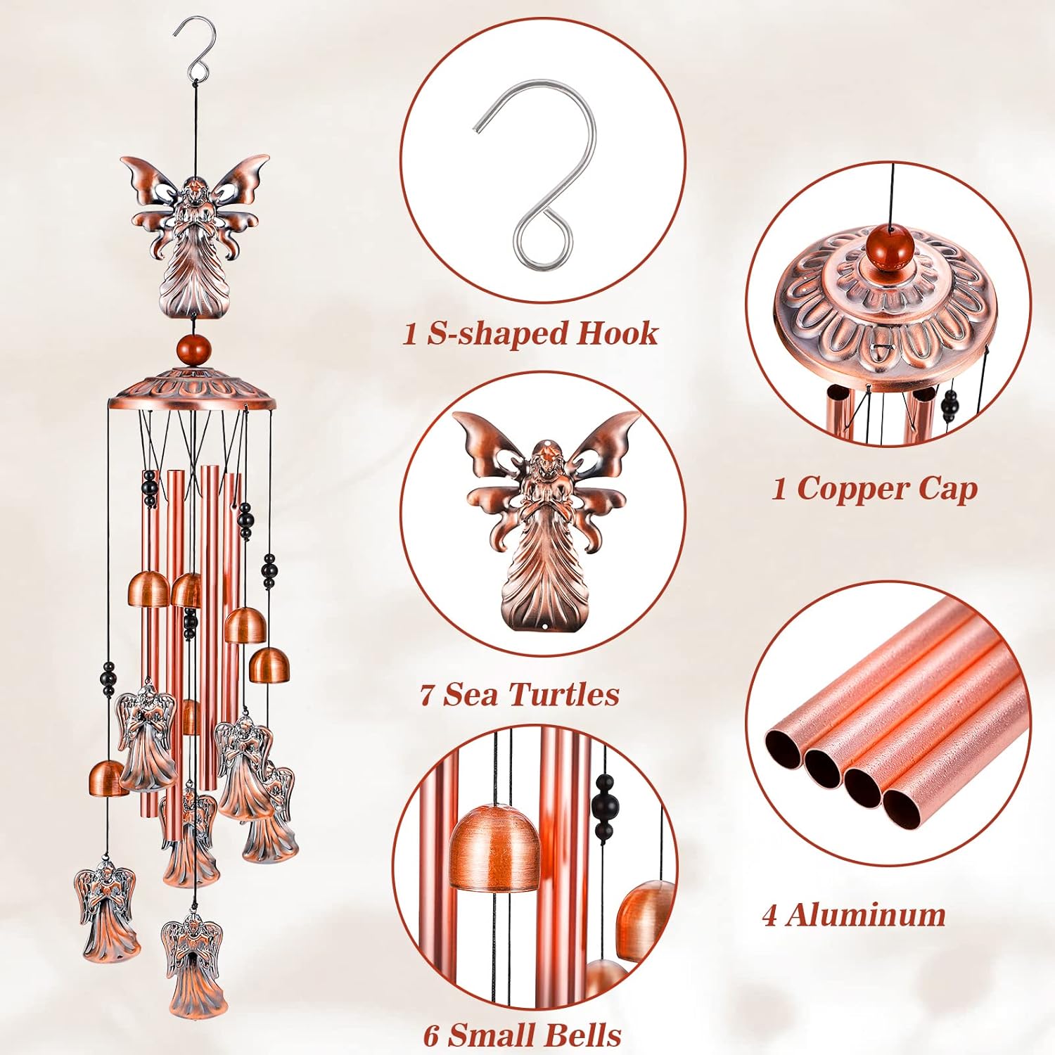 Mothers Day Wind Chimes Gifts for Mom Women,Garden Outdoor Patio Decor for Mothers Day Birthday Gifts for Women,Wind Chimes for Outside Yard Garden,Angel Mom Gifts for Mom Sister Grandma Her Wife