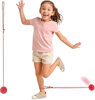 Just Jump It Original Retro Ankle Skipper Skip Ball Jumping and Skipping Toy for Exercise and Agility for Ages 4 and Up - Red