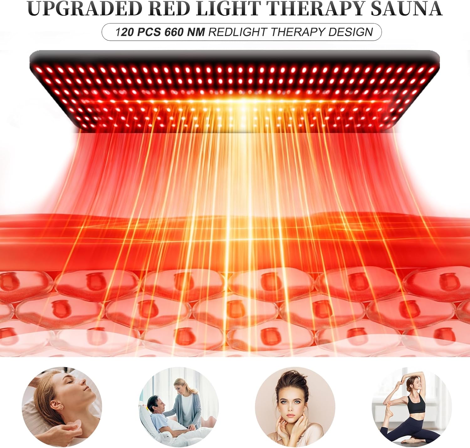 Full Size Portable Infrared Home Sauna, Upgraded Personal Sauna Box with 660nm Red Light Therapy Lamp, Separate Heating Foot Pad and Portable Chair for Relaxation Detox - Image 6