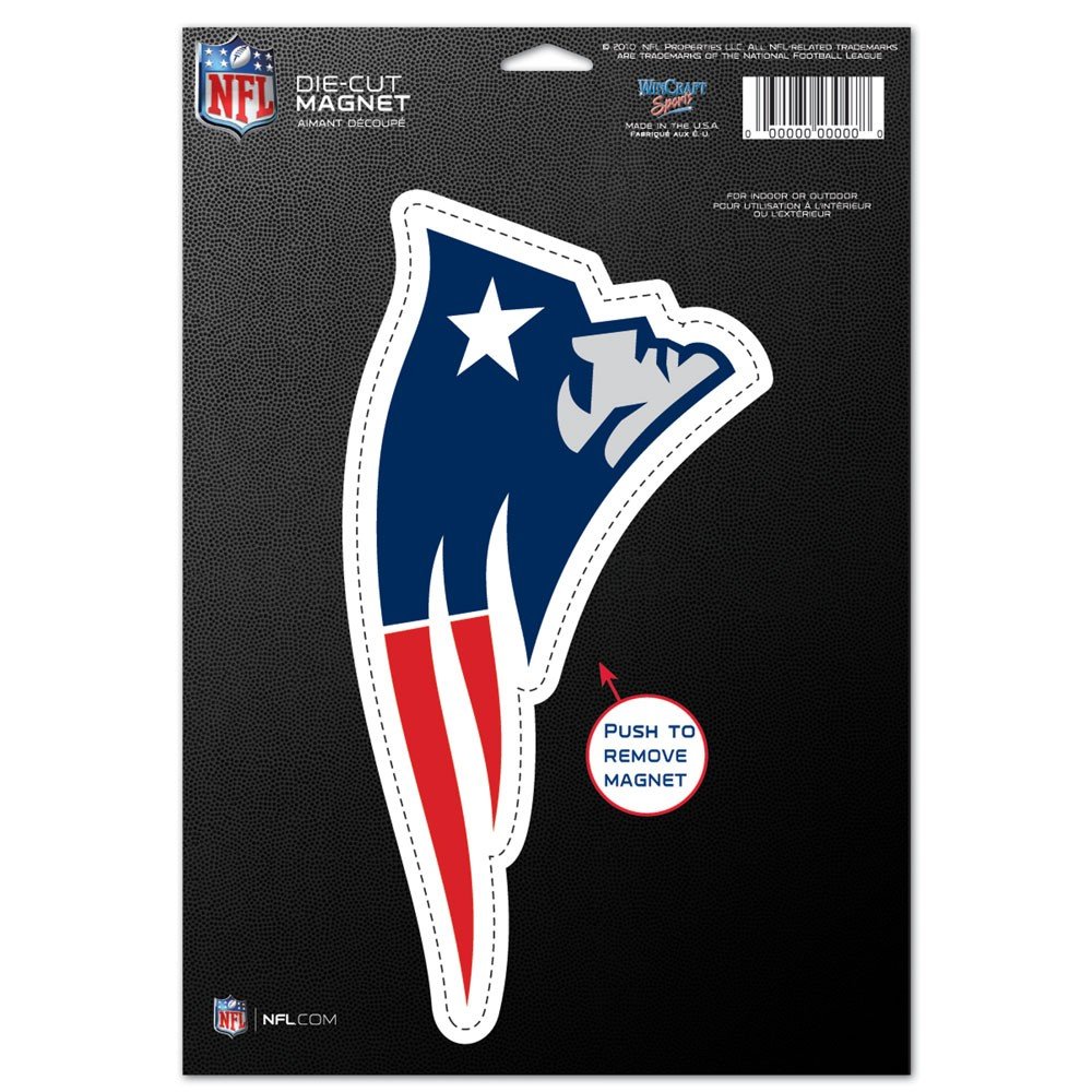 Wincraft NFL New England Patriots 83761010 Die Cut Logo Magnet, 6.25