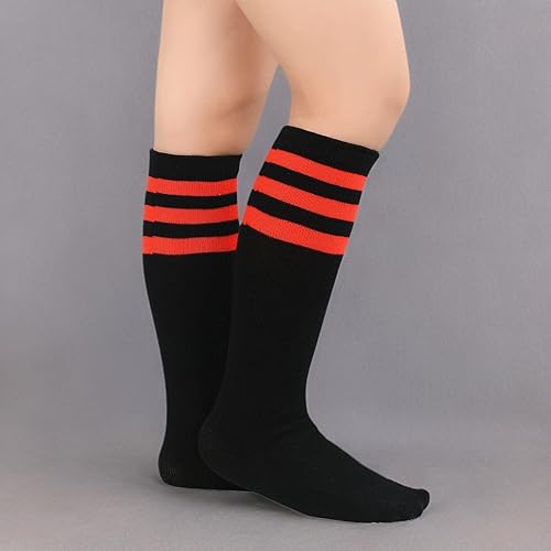 Miniatura 7 de American Trends Calcetines para niños, hasta la rodilla, uniforme, deportivos, de fútbol, a rayas, para niños y niñas