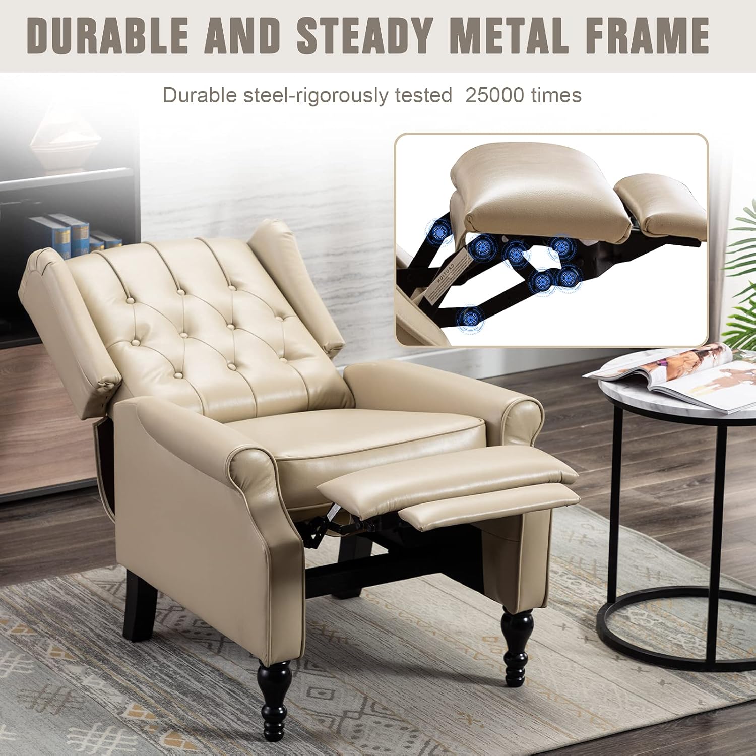 Buy Bonzy Home Air Leather Recliner Chair Classical Push Back Accent Chair Recliner Faux Leather Bedroom Living Room Chair Reclining Sofa Home Theater Seating Beige Online In Indonesia B08t9f3gr4 Buy Bonzy Home Air Leather Recliner Chair Classical Push Back Accent Chair Recliner Faux Leather Bedroom Living Room Chair Reclining Sofa Home Theater Seating Beige Online In Indonesia B08t9f3gr4