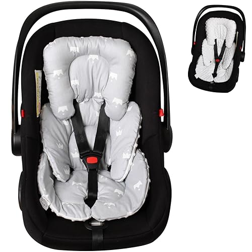 Asiento de automóvil infantil 2 en 1, cojín reversible para recién nacido, transpirable, cojín de asiento de automóvil de bebé Minky para asientos