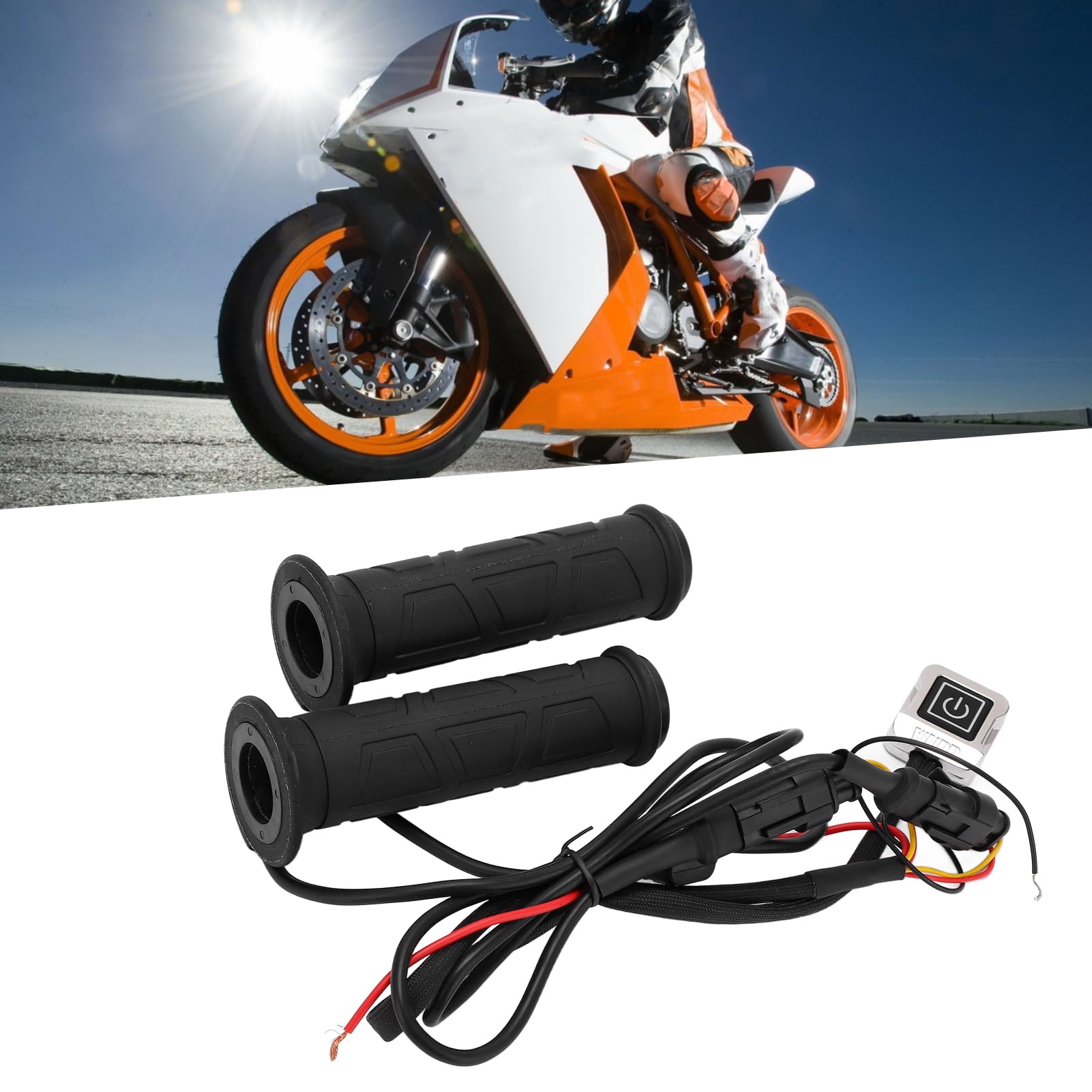 1 Paire de poignées de Guidon de Moto, 22mm, 7/8 Pouces, Thermostat Intelligent à 3 Vitesses, poignée chauffante électrique