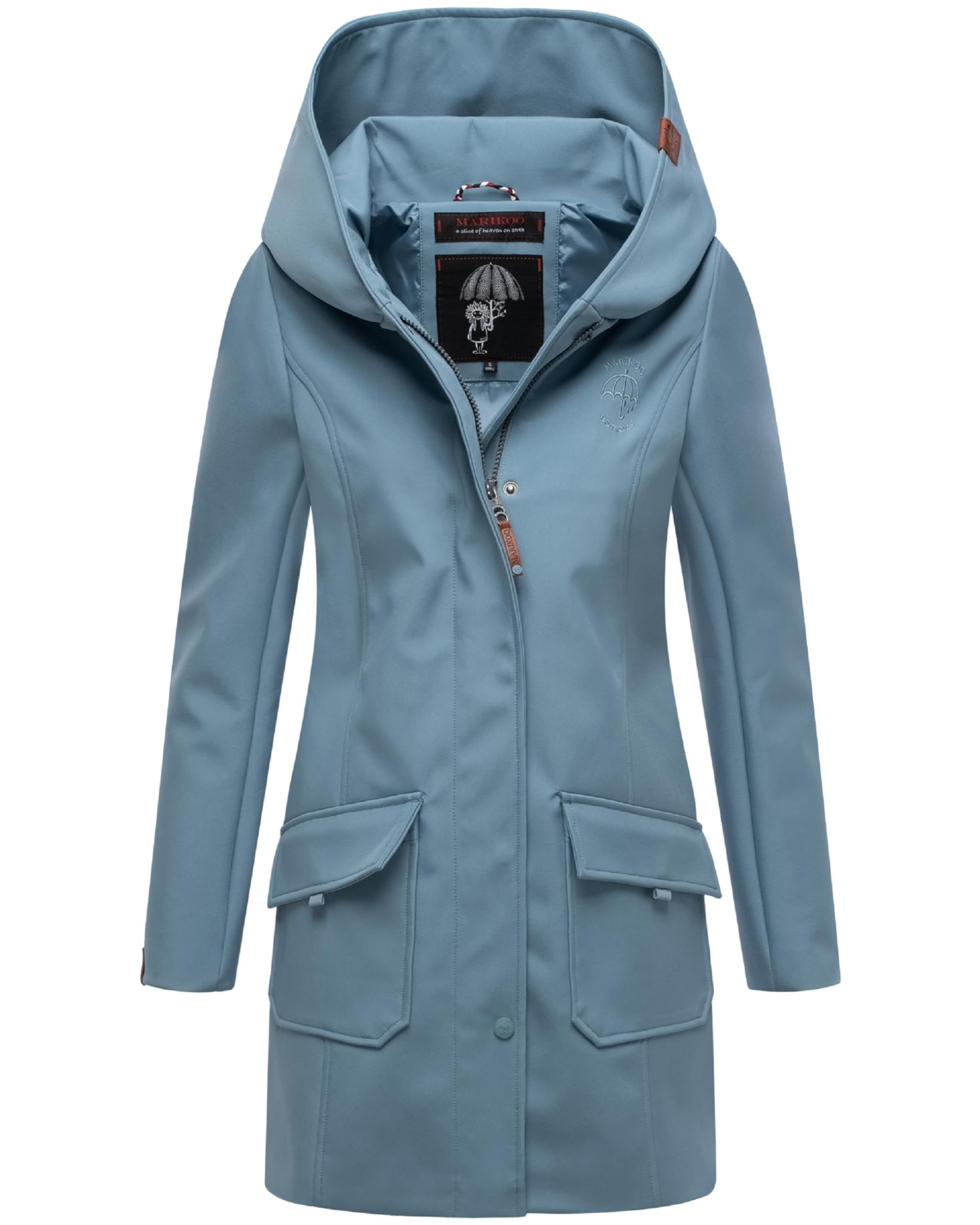 Marikoo Women's Powderblue Mayleen Transition Jacket Softshell Coat Breathable With Hood Xs - 5XL, M