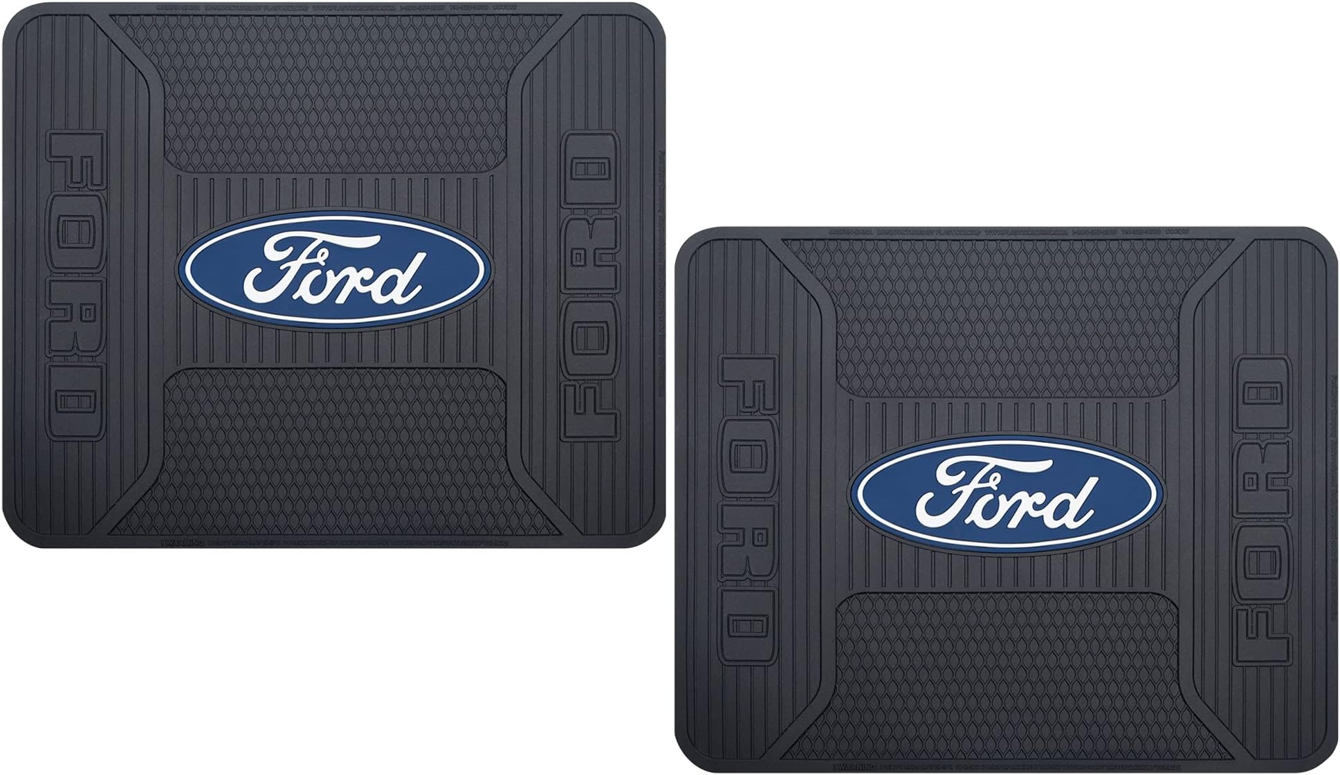 001219ZX2 Blue Oval Rear Floor Mats compatable with Ford for Car Truck of SUV Set of 2