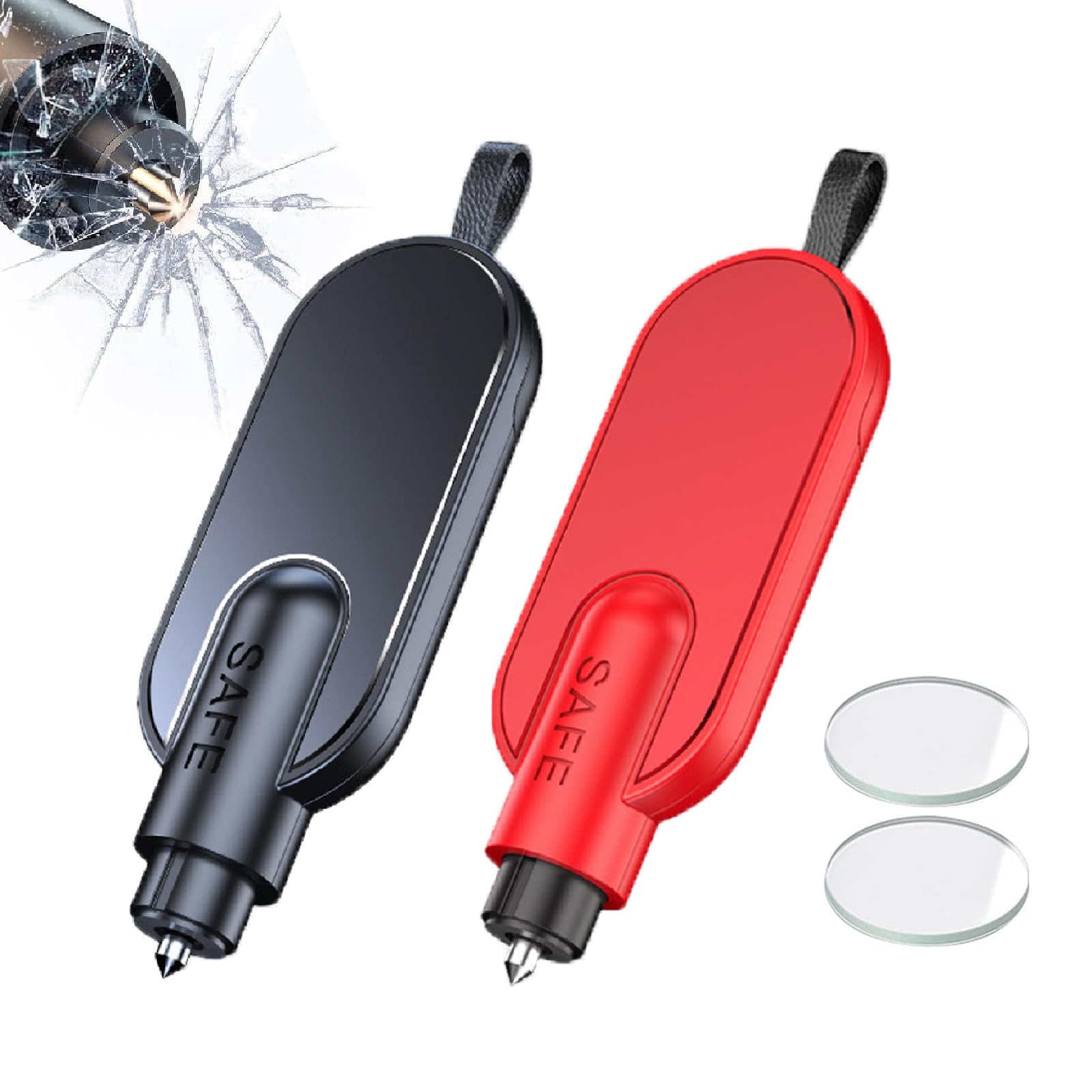 Outil Urgence Véhicule Brise-vitre 2 En 1 Avec Coupe-ceinture - Marteau De Sécurité Voiture D'urgence | Pointe Tungstène Accessoire Sécurité Automobile Brise- Vitre