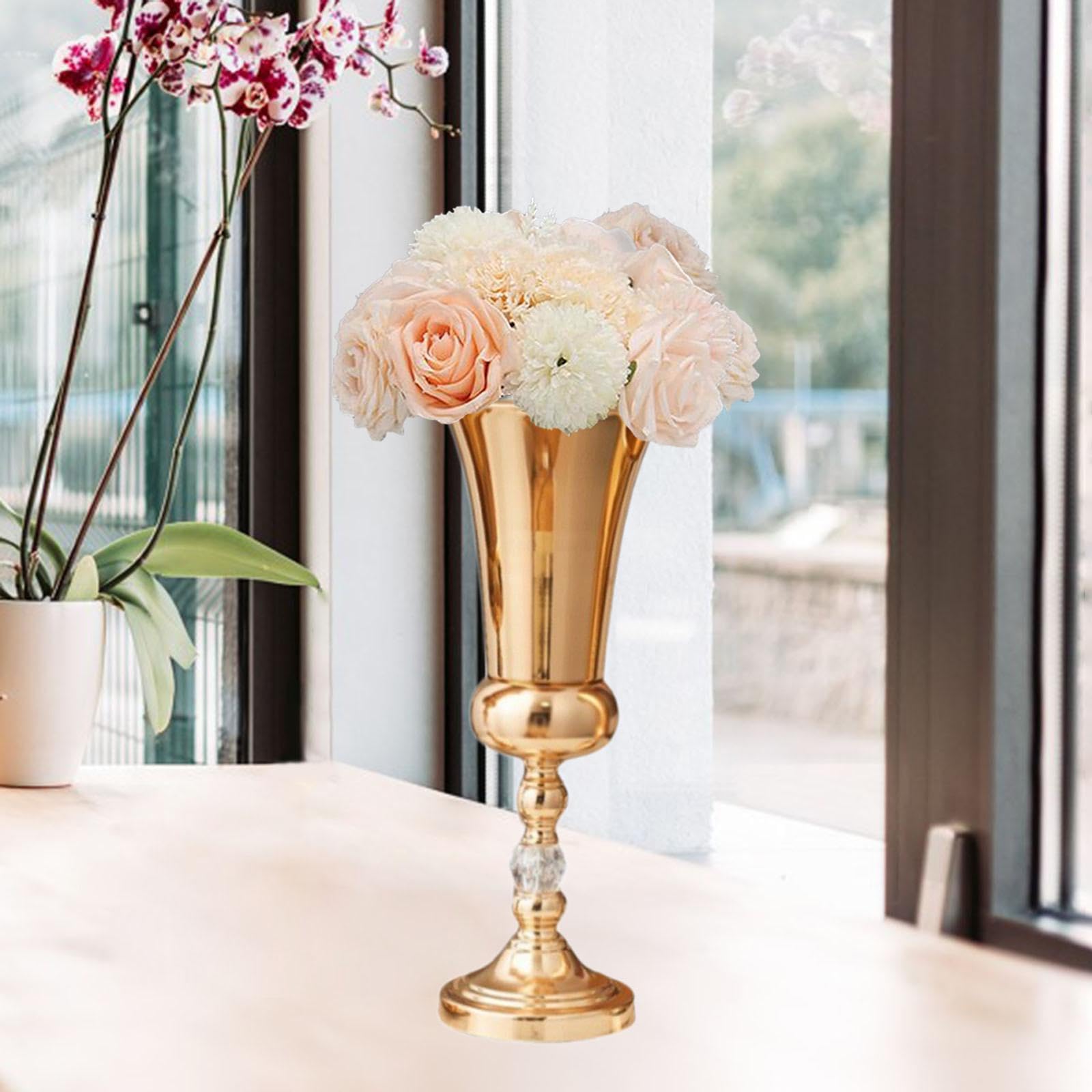 Centrotavola per Matrimonio, Vaso per Fiori Artificiali E Fioriera, Supporto per Fiori per La Decorazione Del Tavolo Da Festa O Del Soggiorno, 19x49 Cm
