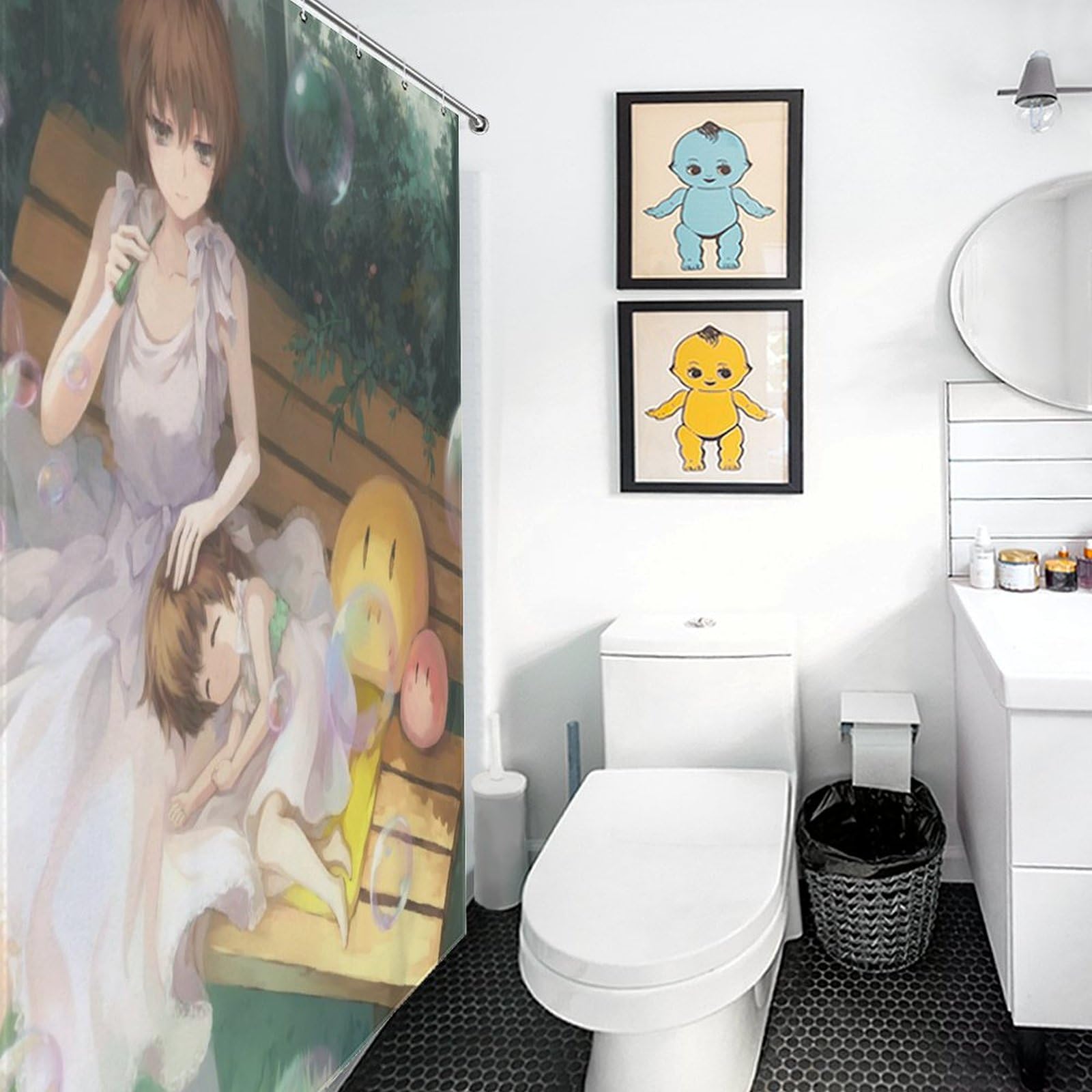 Amazon｜シャワーカーテン CLANNAD 古河渚 岡崎汐 72x72Inch