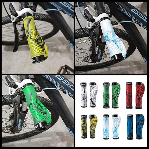 Miniatura 6 de 2 unidades de empuñaduras de manillar de bicicleta ampliar agarre ergonómico empuñaduras de bicicleta de goma suave doble bloqueo empuñaduras CAMO